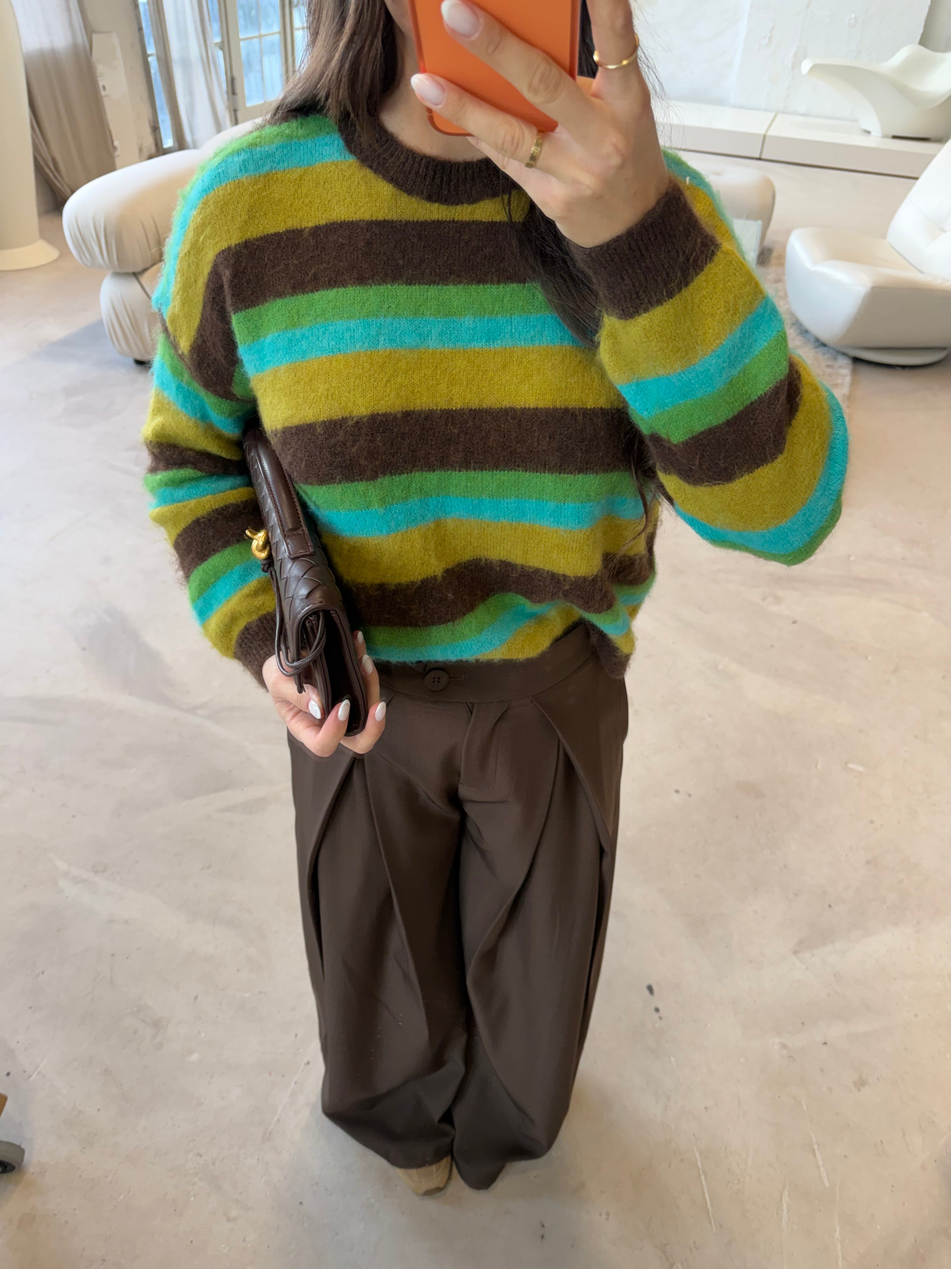 Pull COLORI jaune marron