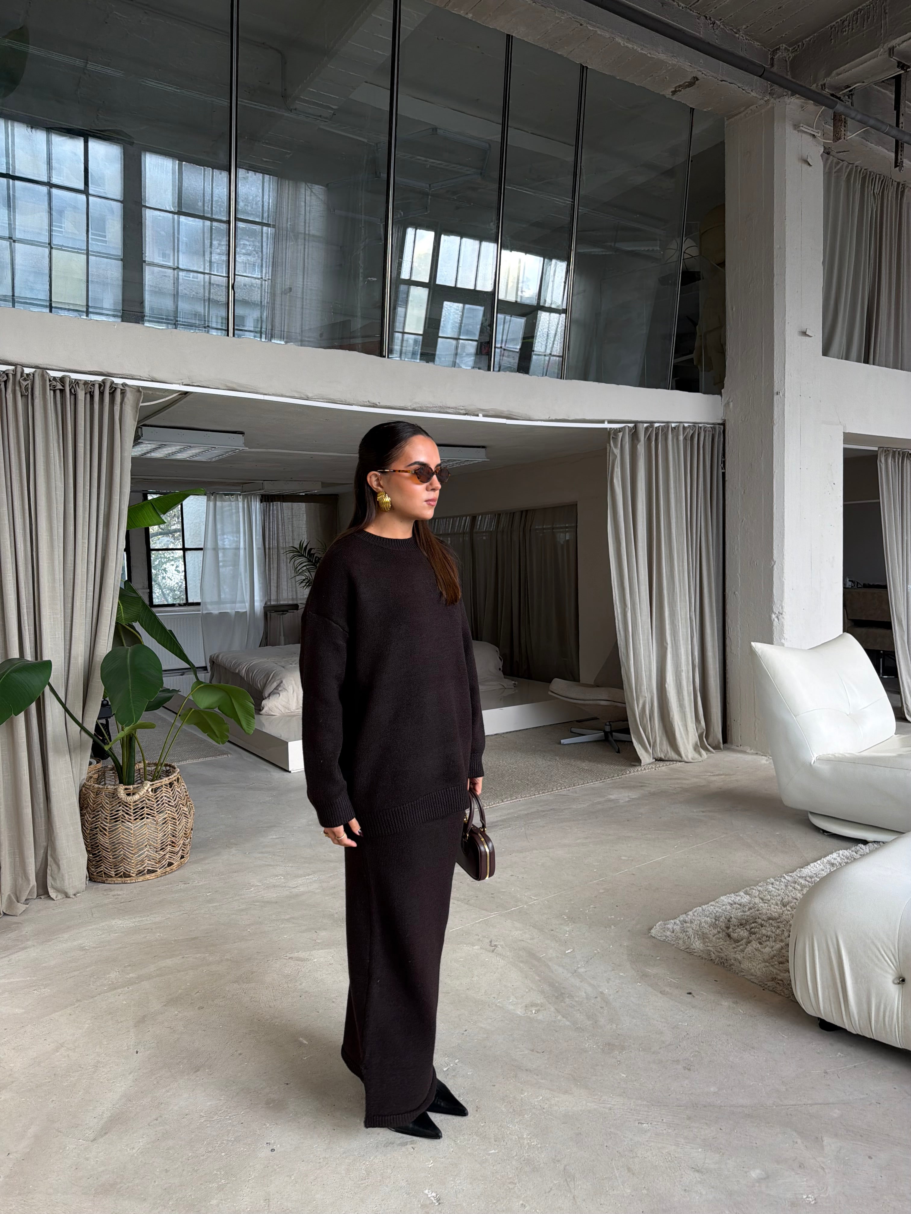 Ensemble pull jupe BELANA choco (1297)