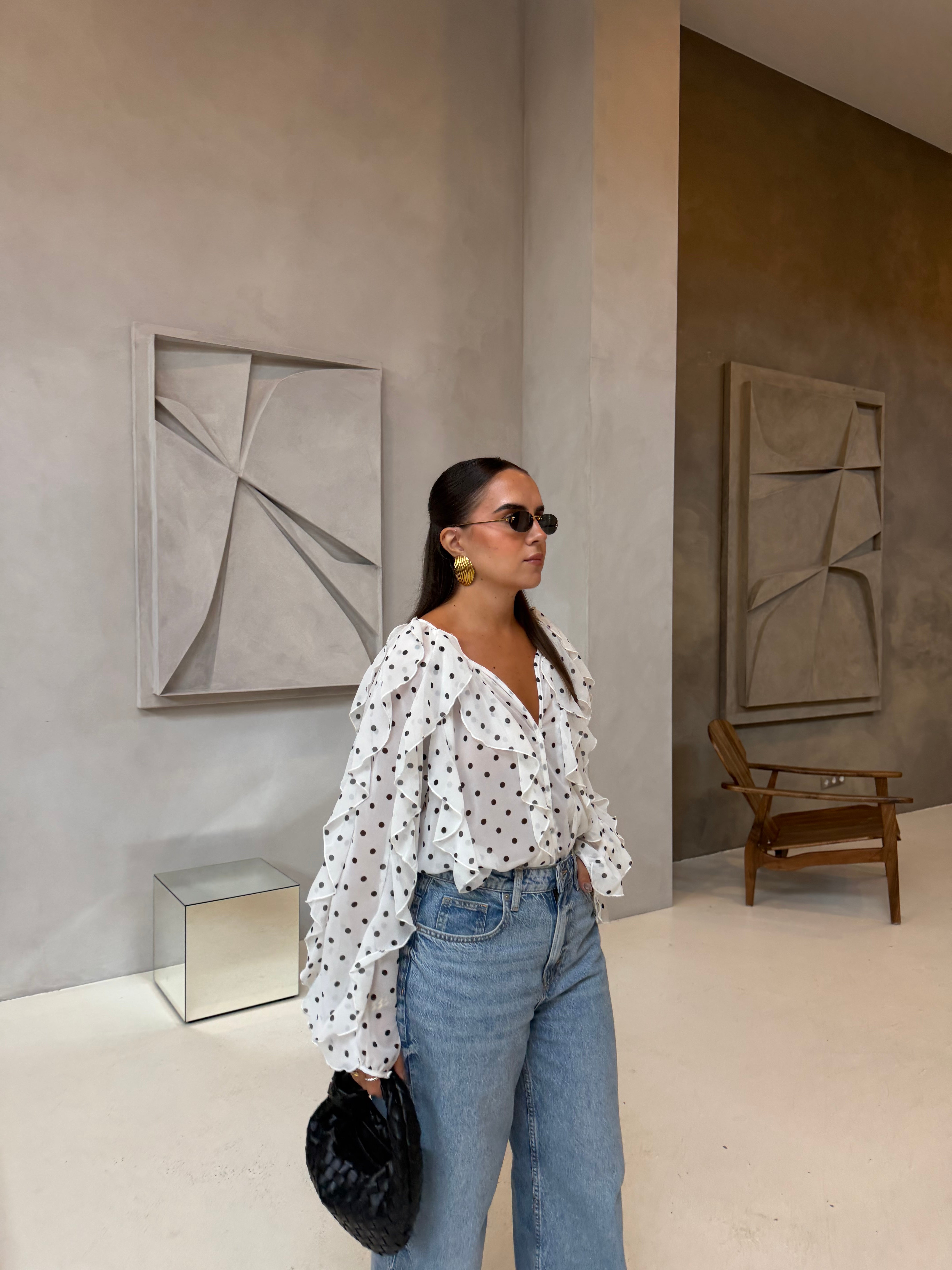 Chemise volant pois  (3898) unika