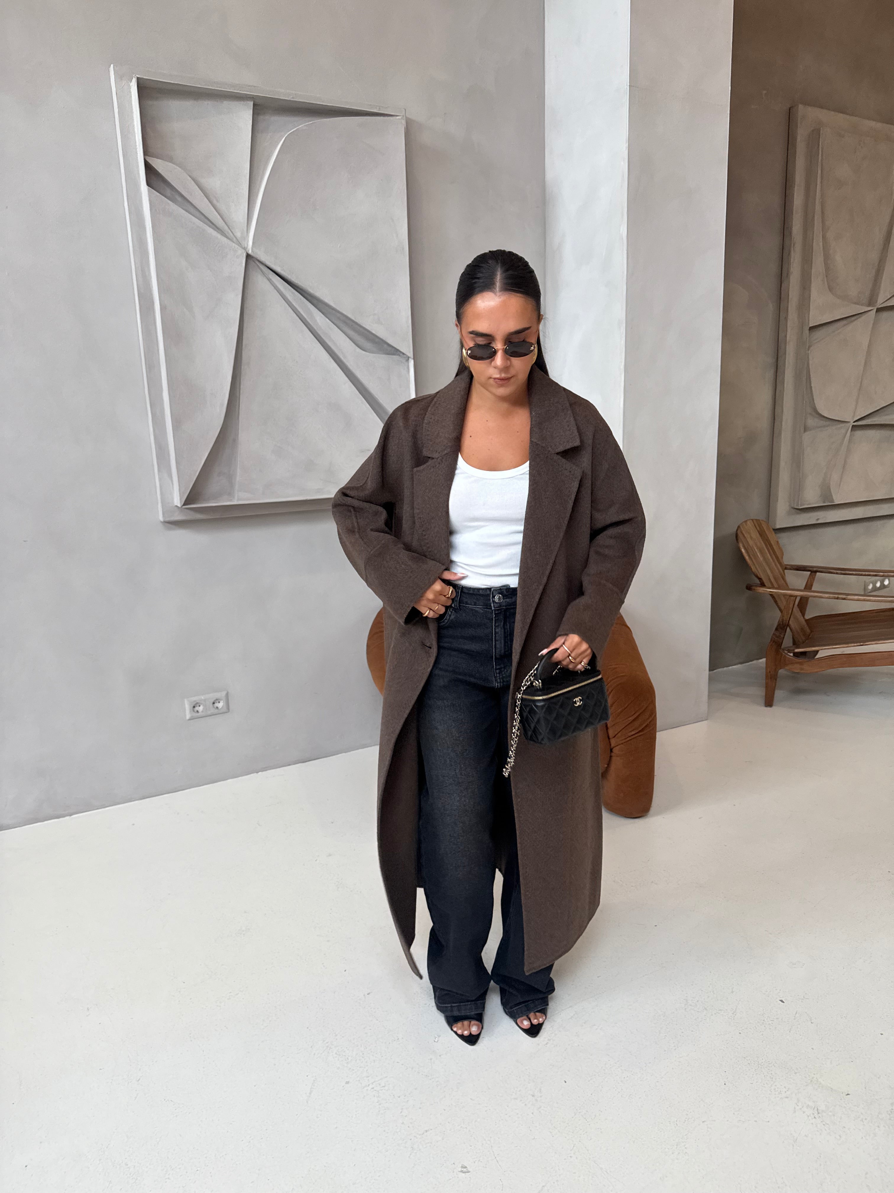 Manteau AMBRE laine marron (M-2505)
