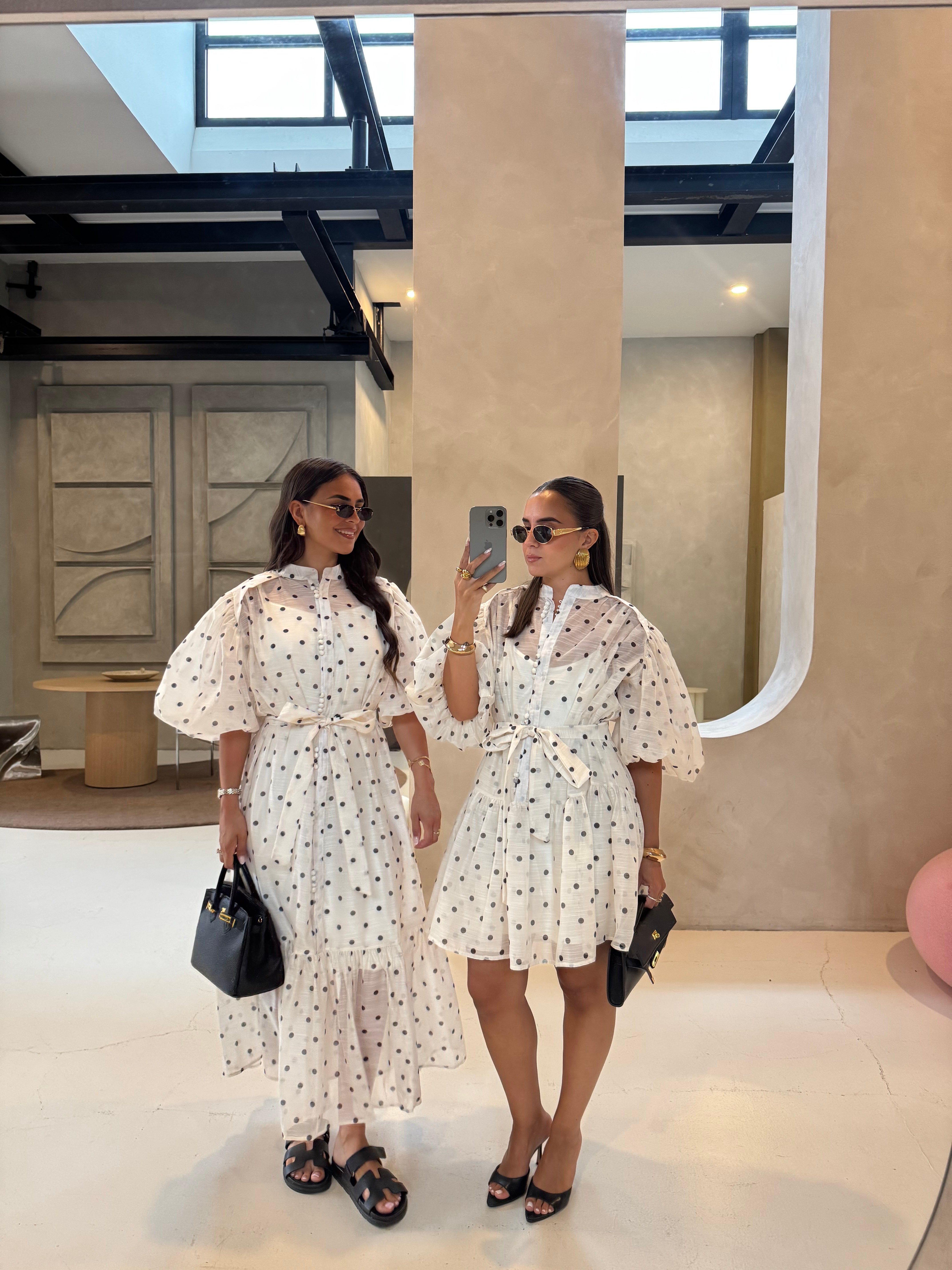 Robe MIA pois beige (R10165)