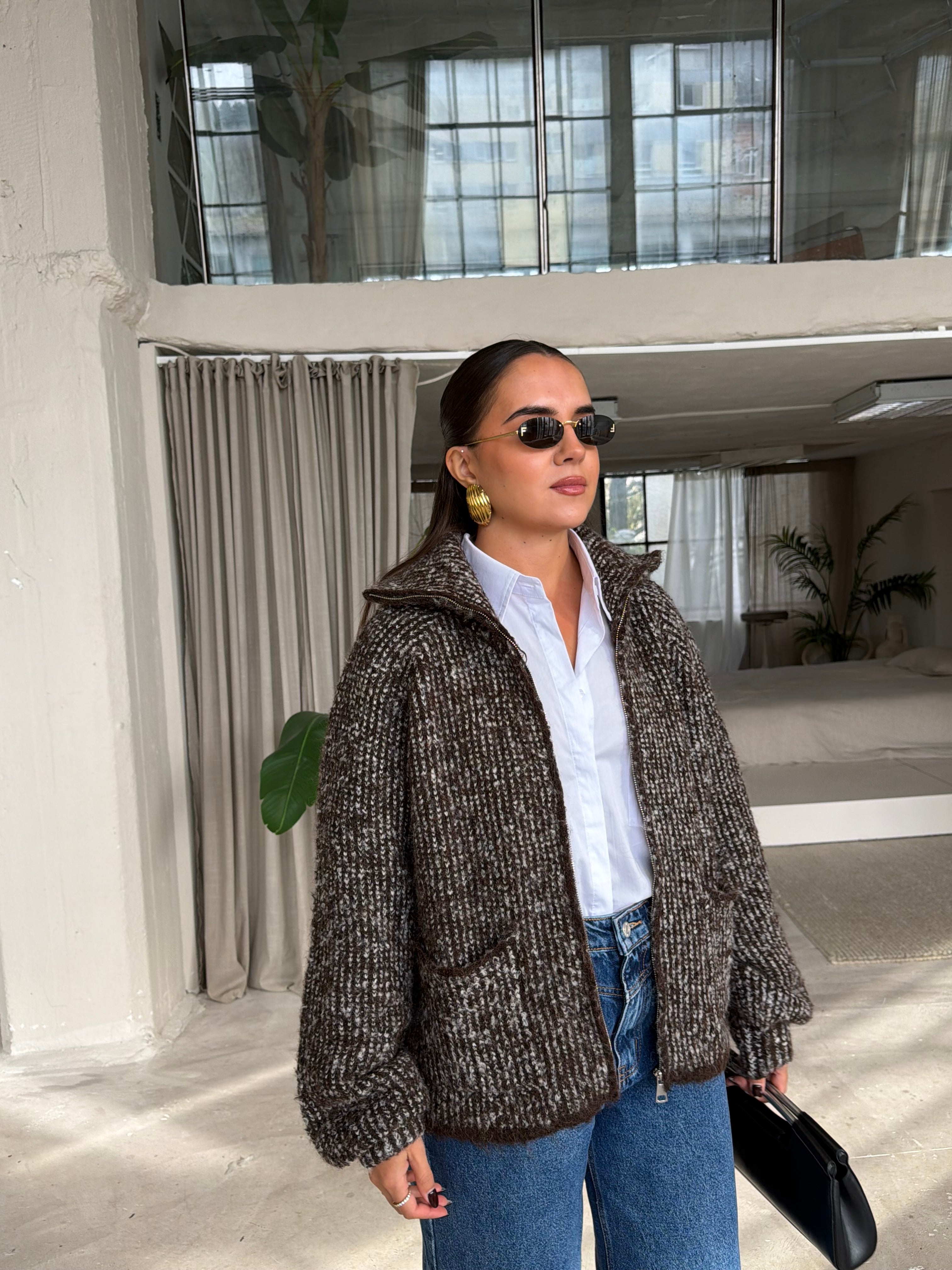 Gilet en ZAVA maille marron  (5052)