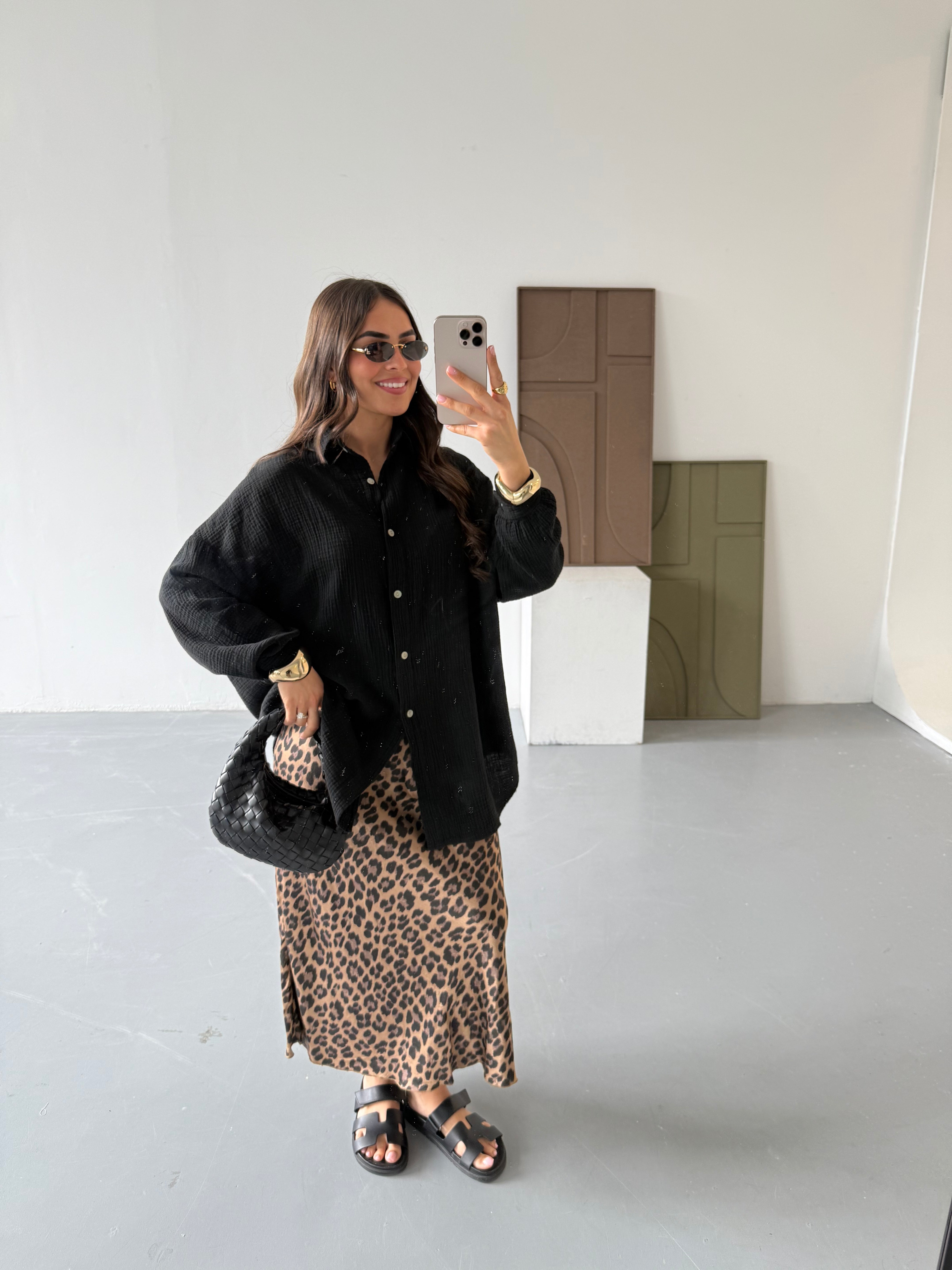 Chemise gaze de coton noire