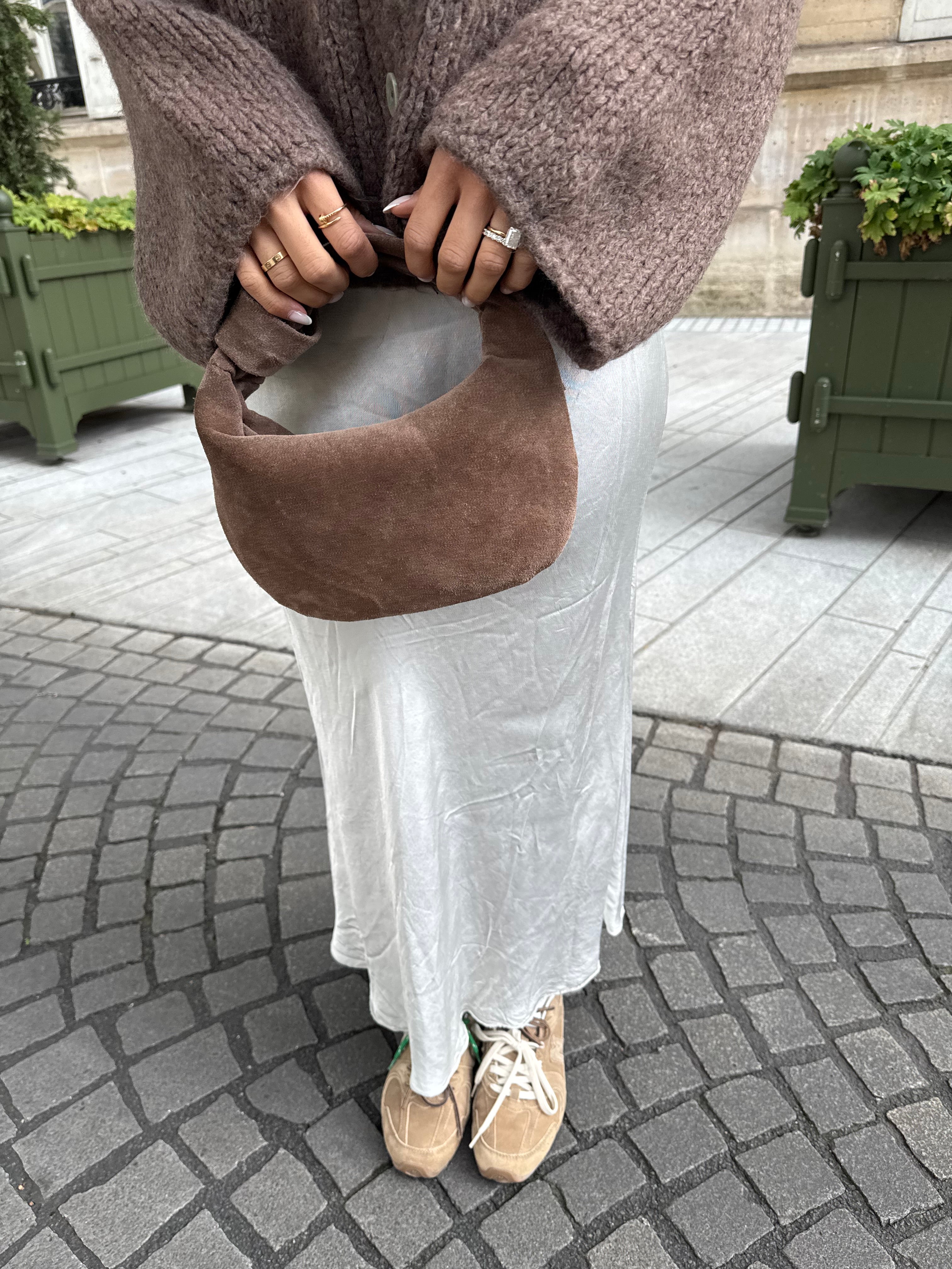 Jupe satinée JUMS beige