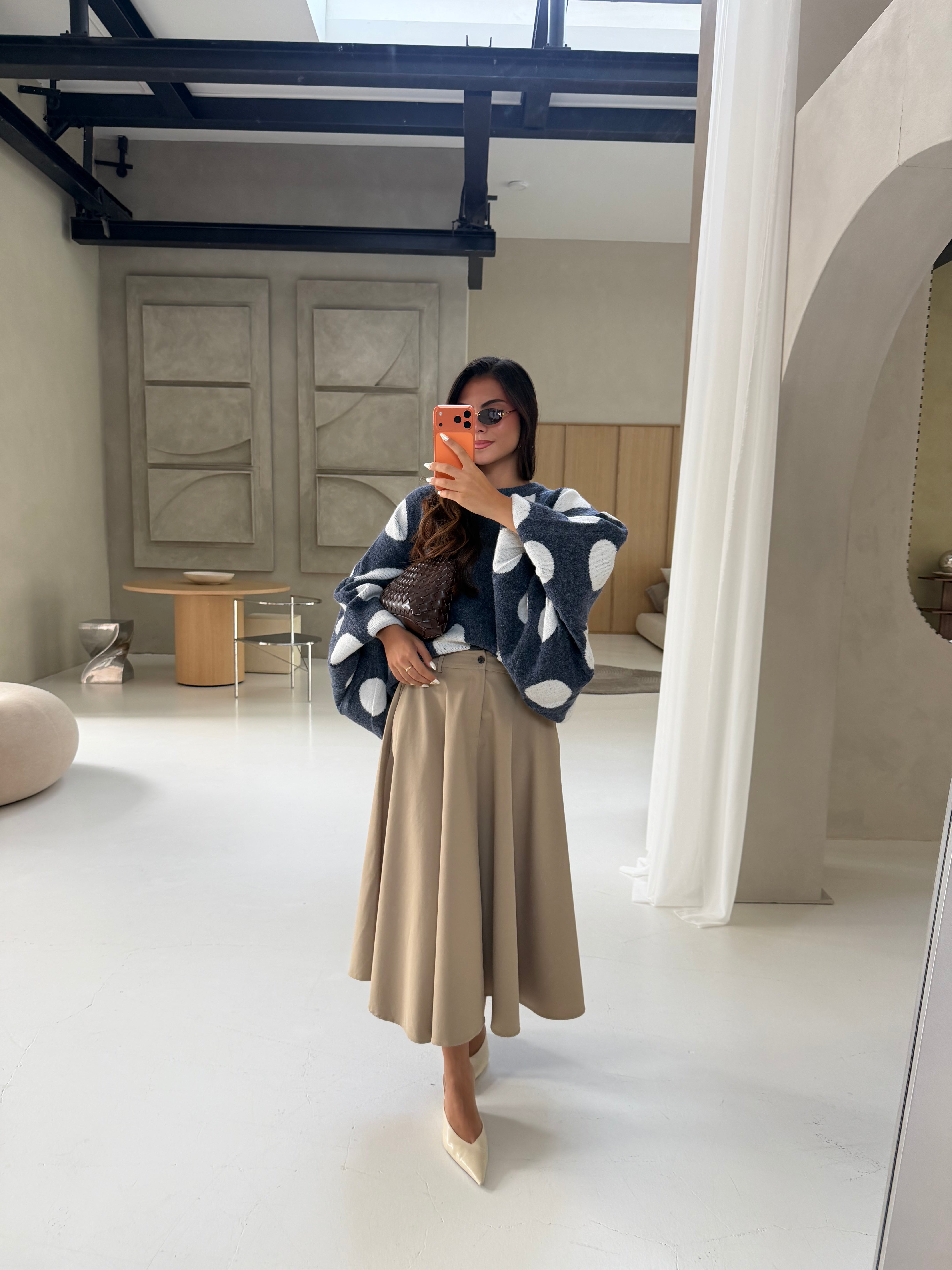 Pull manche bouffante bleu ALEXI (5541)