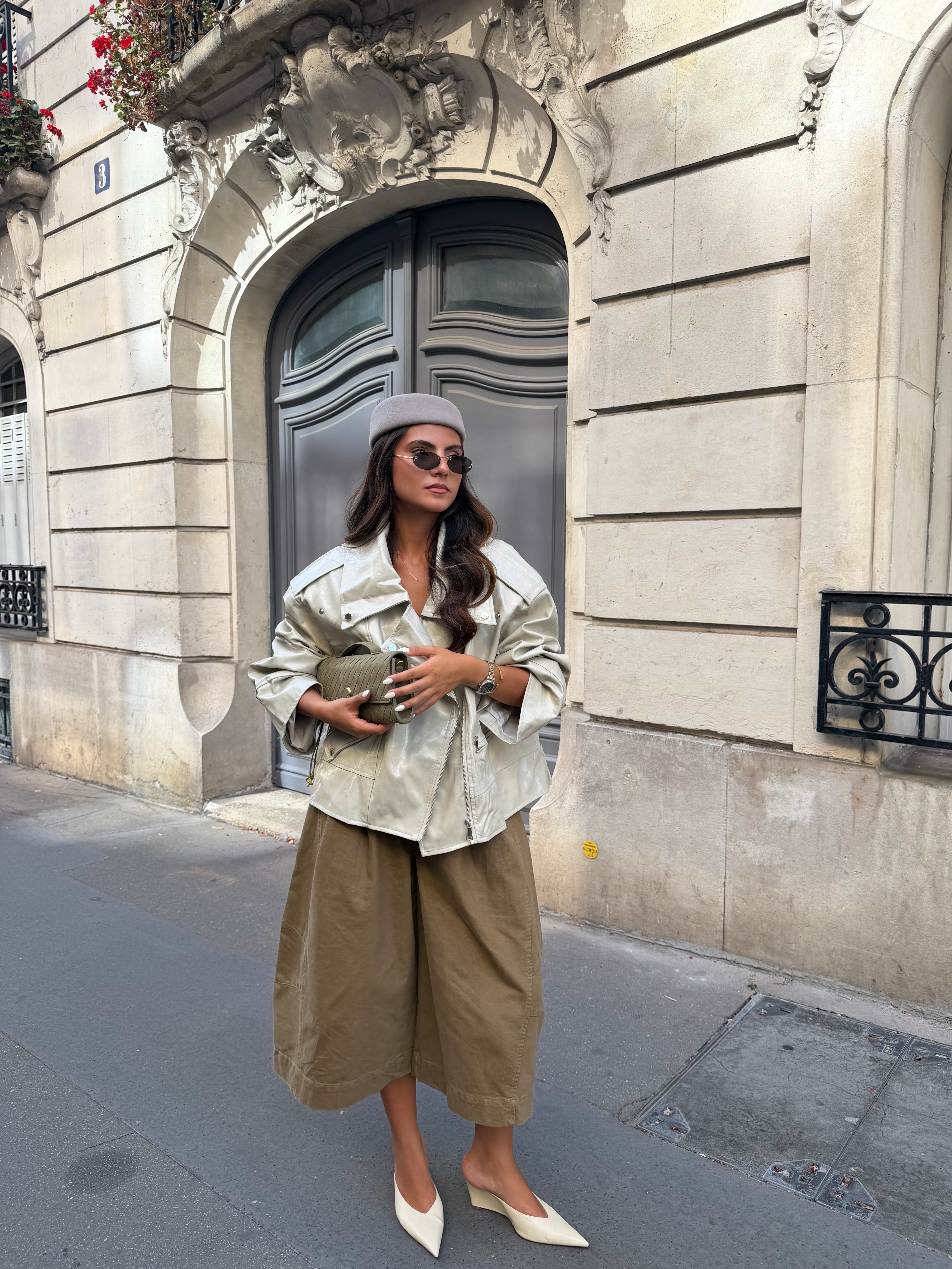 Veste HYPE simili cuir beige (2688-15)