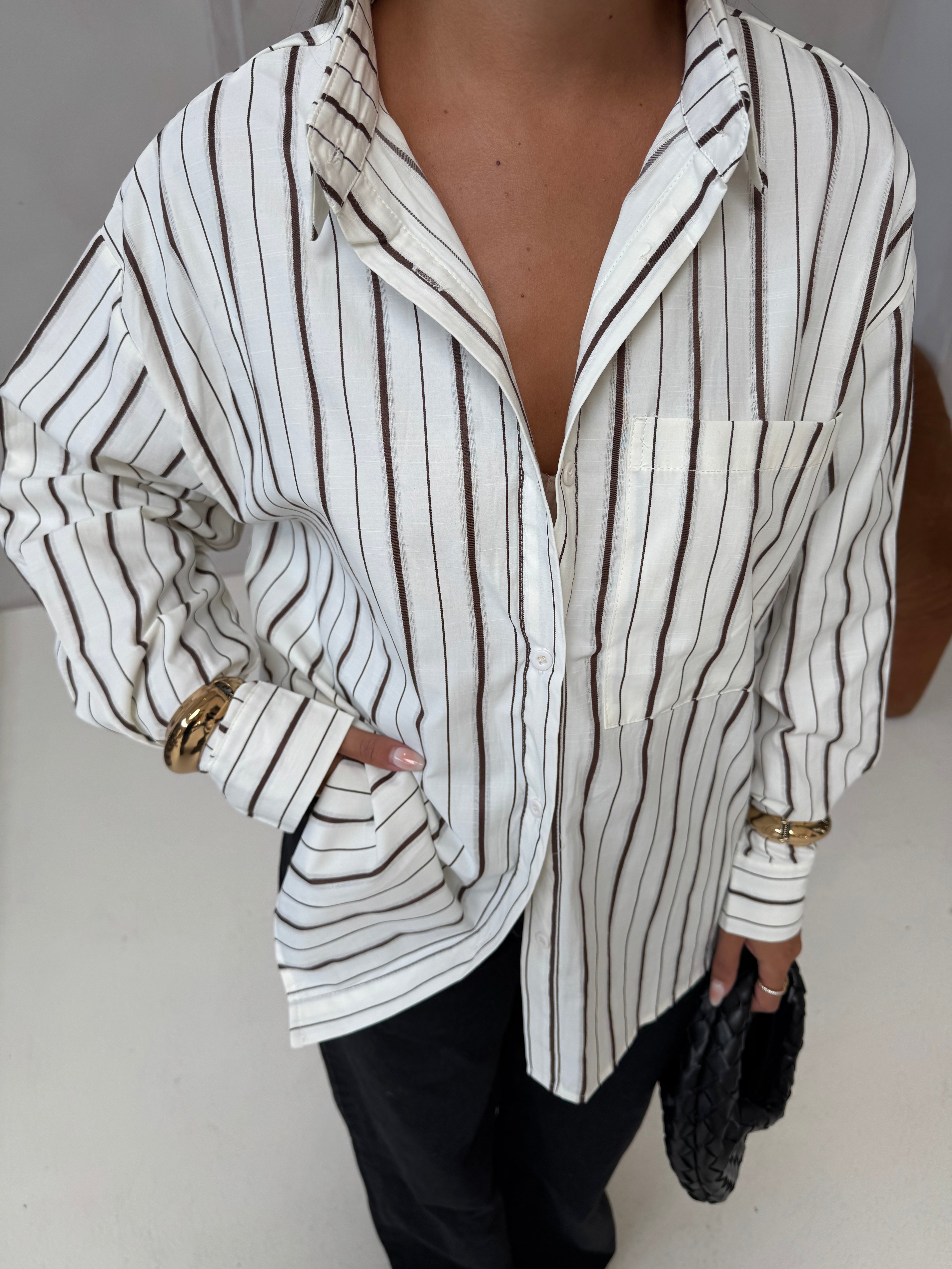 Chemise HAPPY à rayures marron (3192)