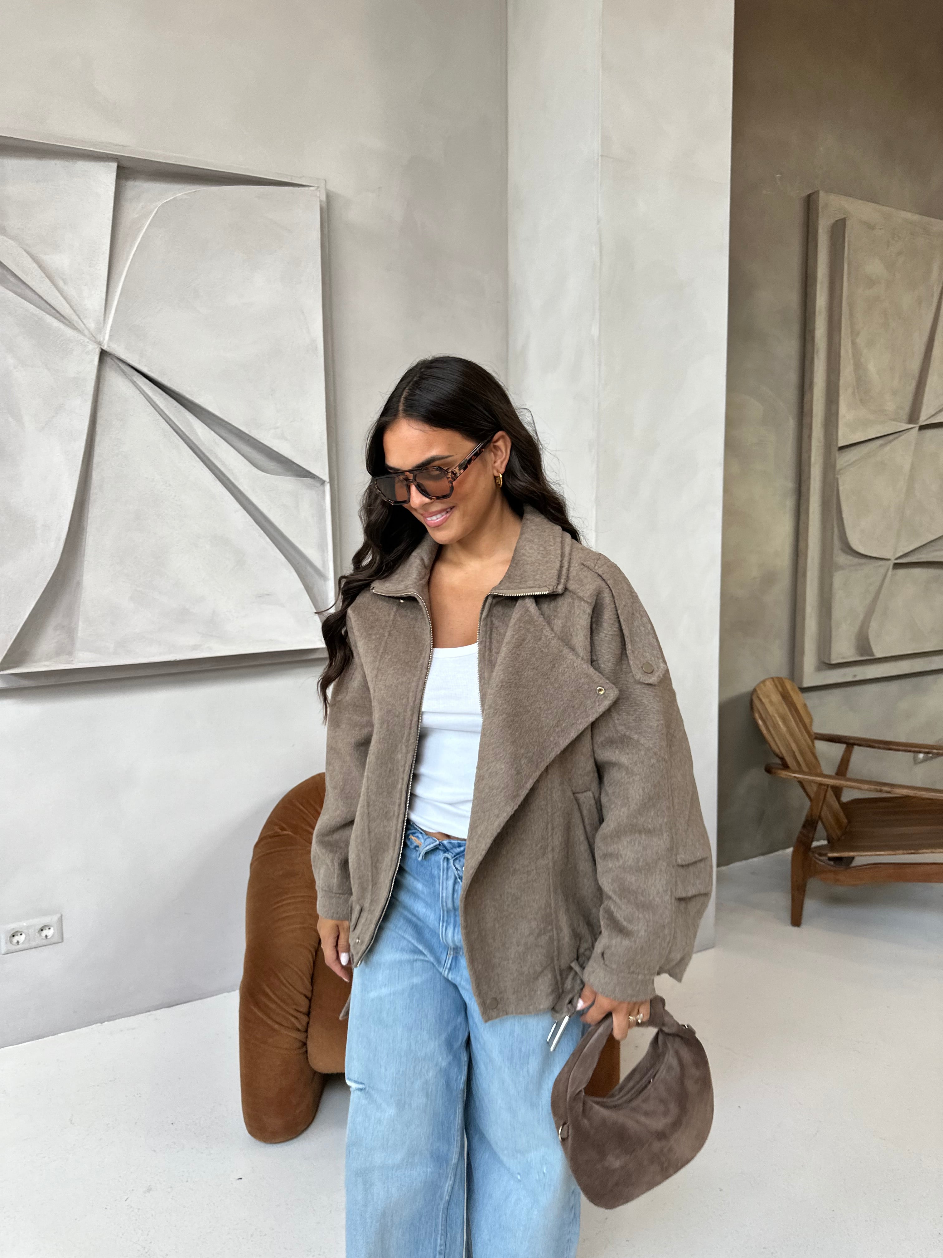 Bombers GLADYS laine taupe