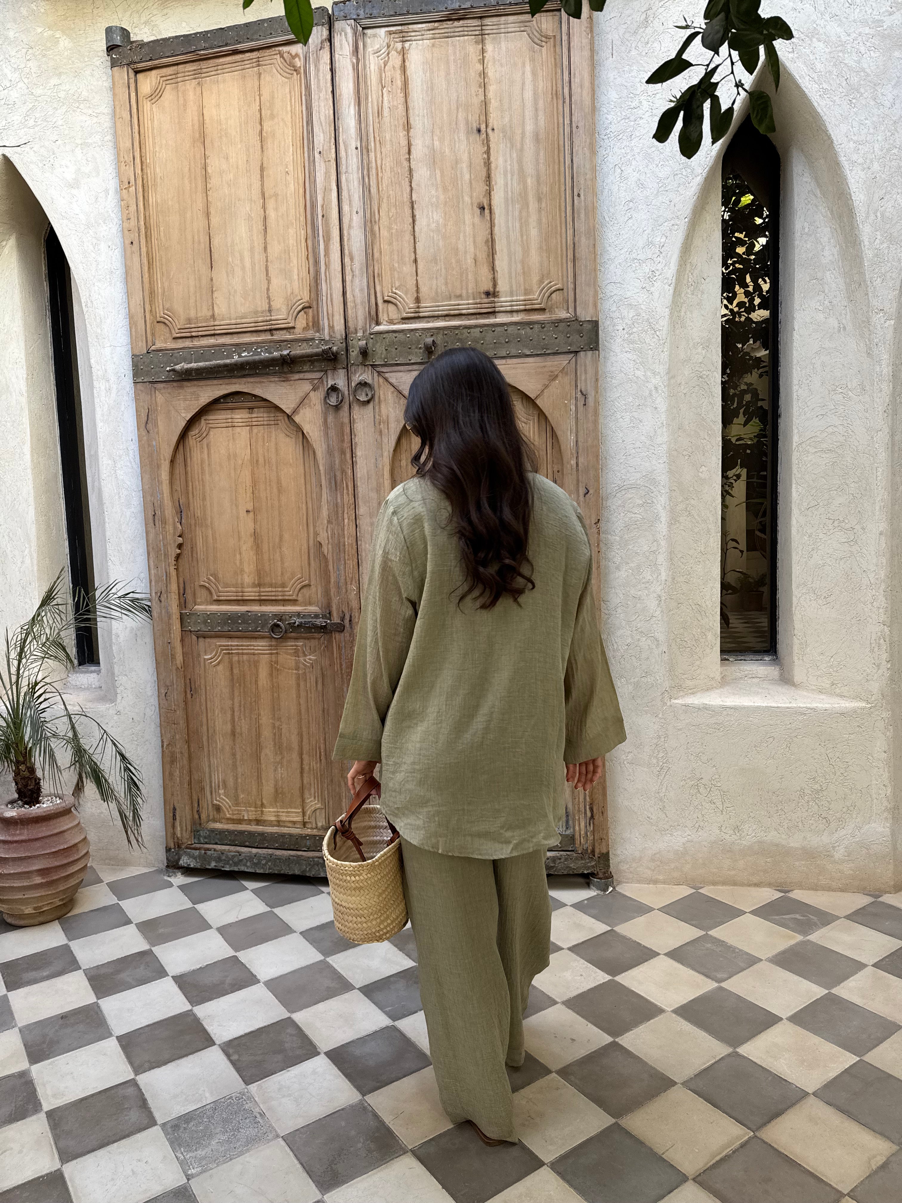 Ensemble PORTIA olive vert