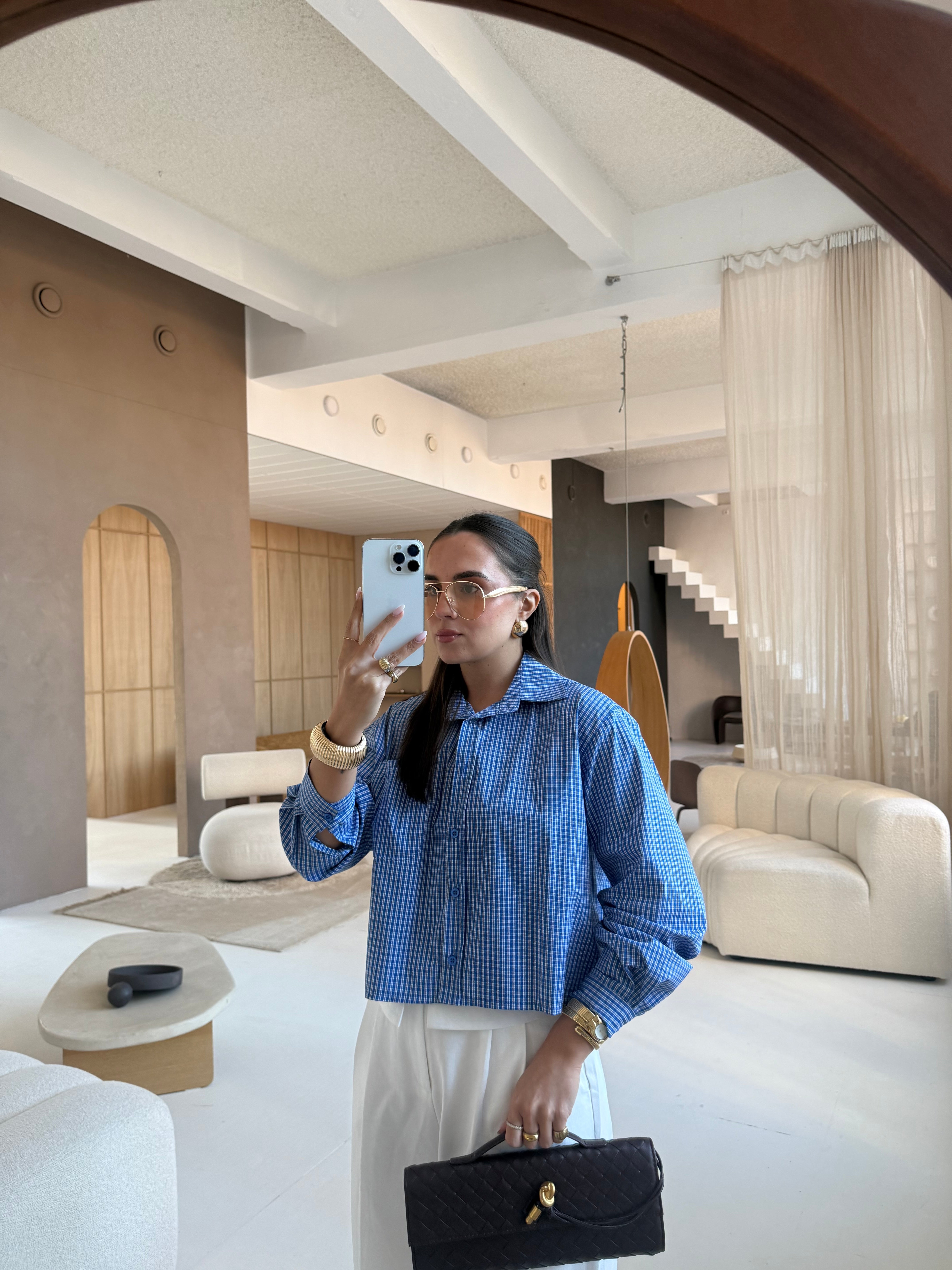 Chemise VITA carreaux bleue (12941)