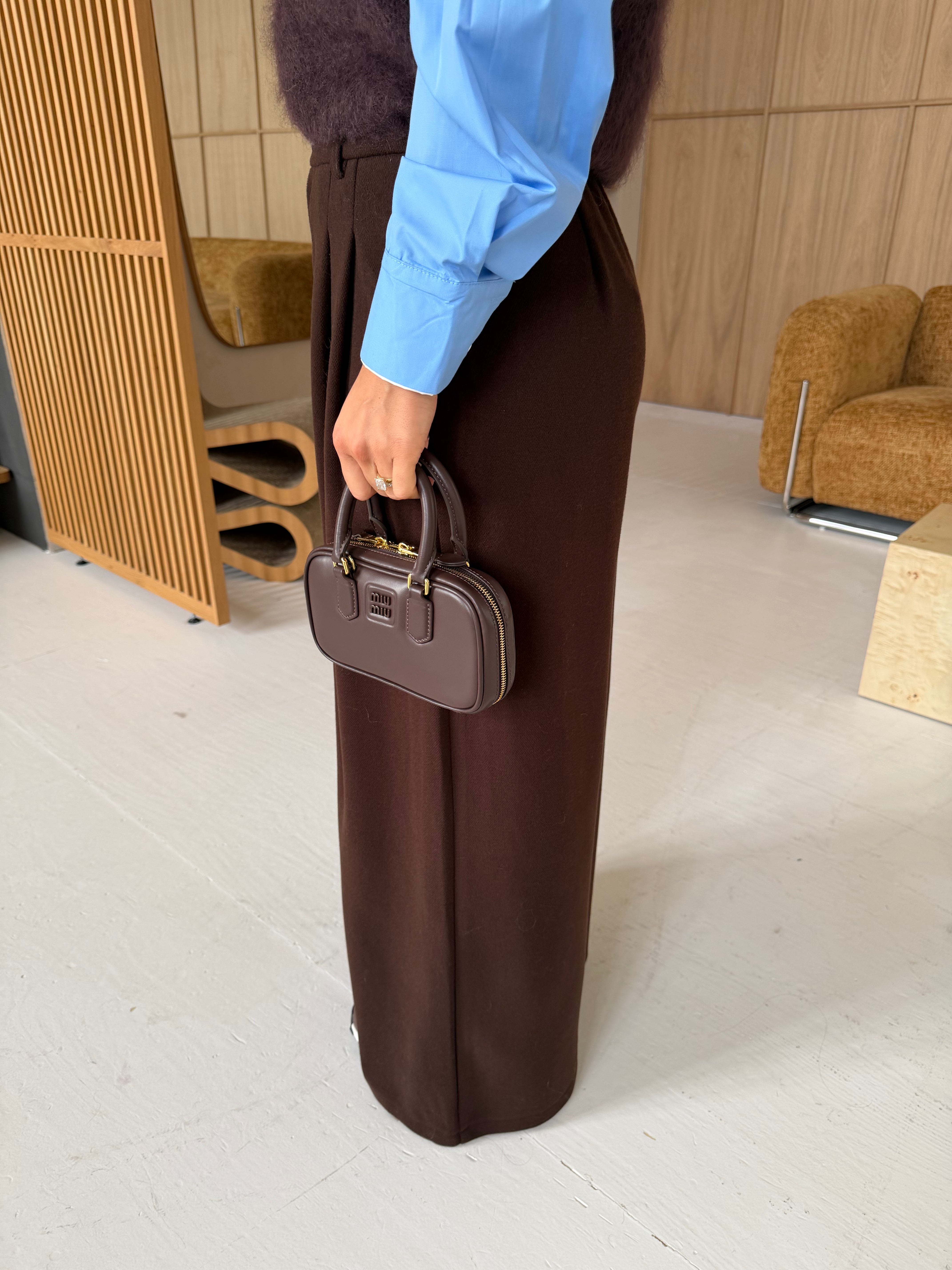 Pantalon FLARE épais marron  (D27932)