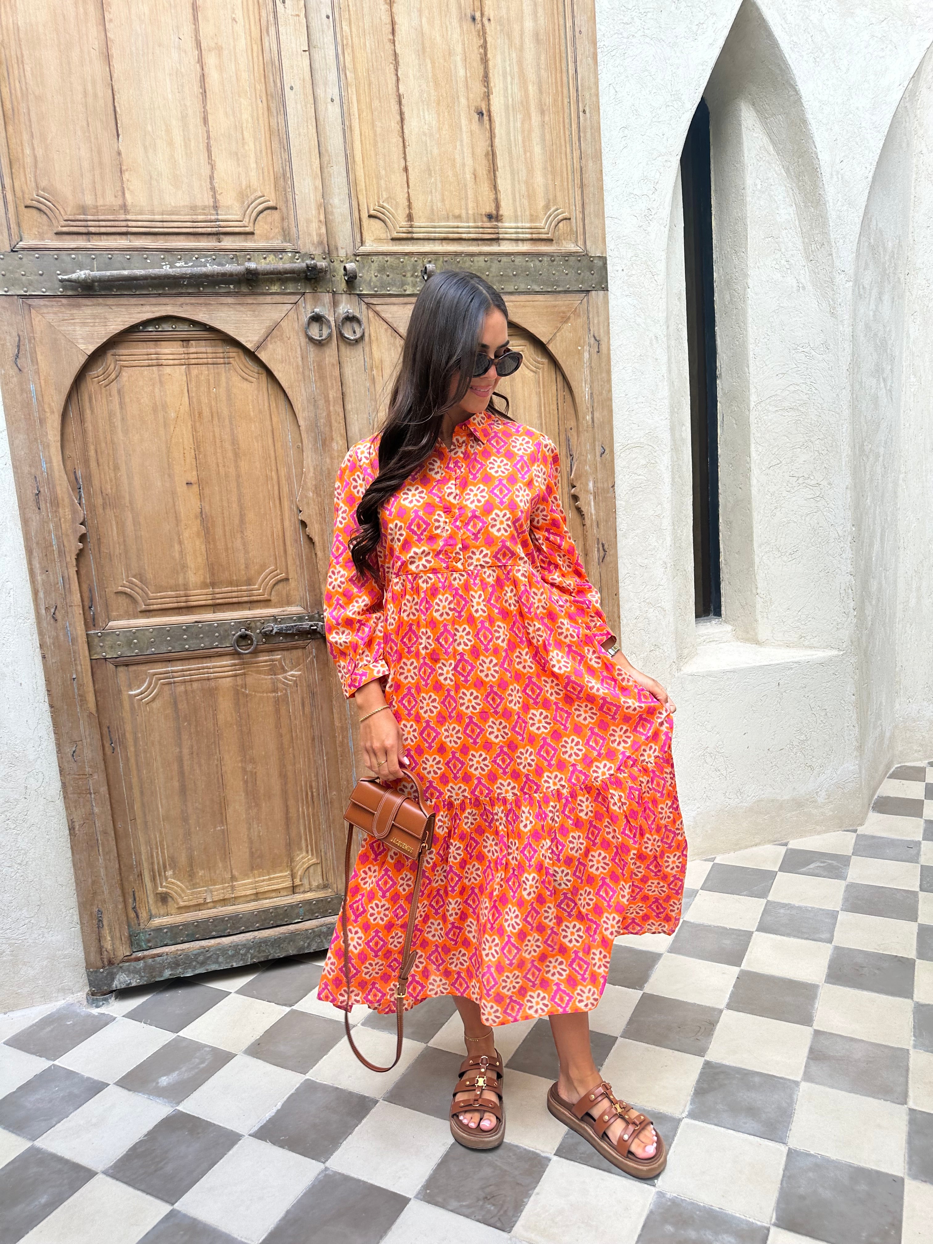 Robe VINI orange et rose