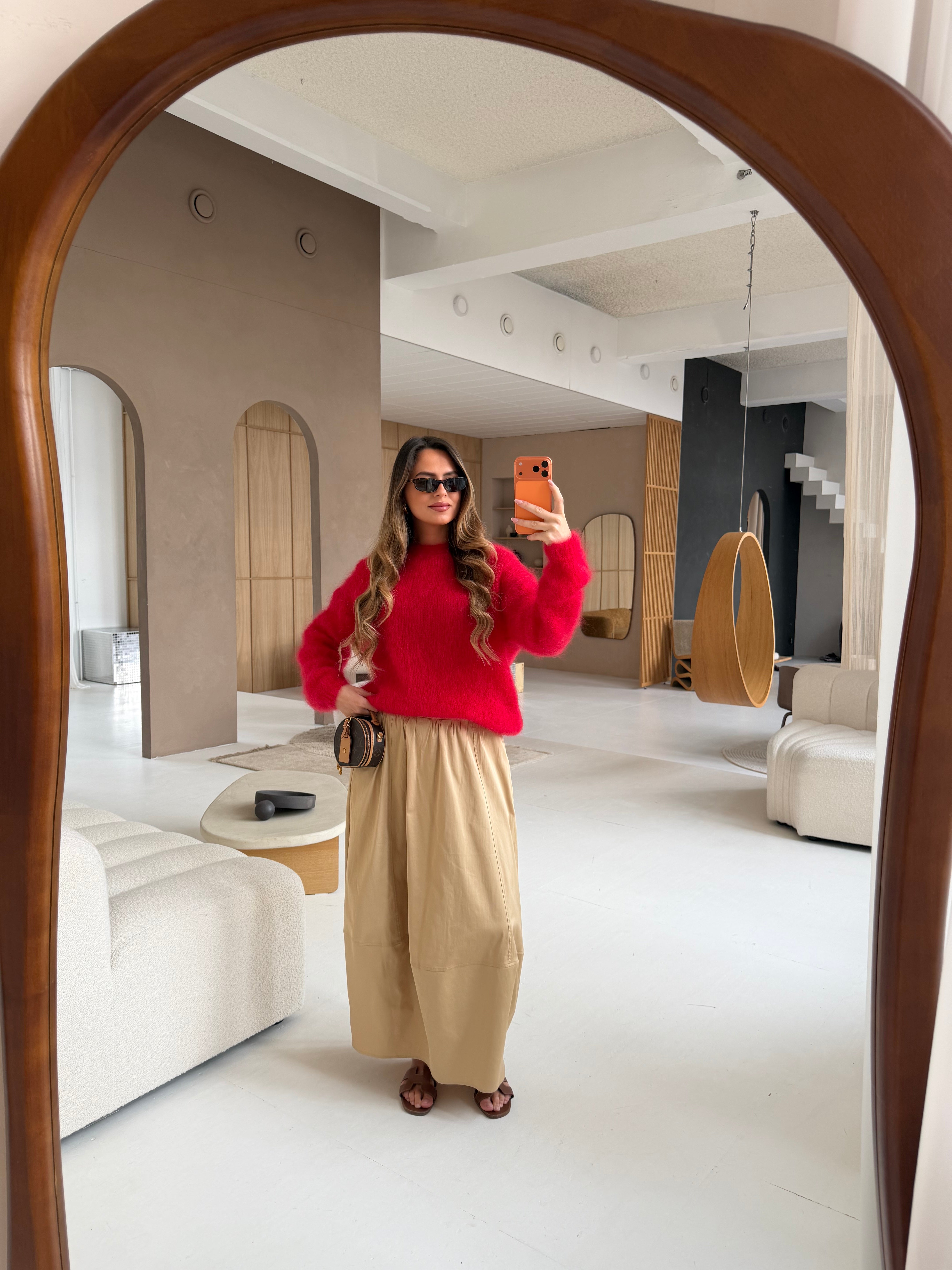 Pull KID mohair rouge