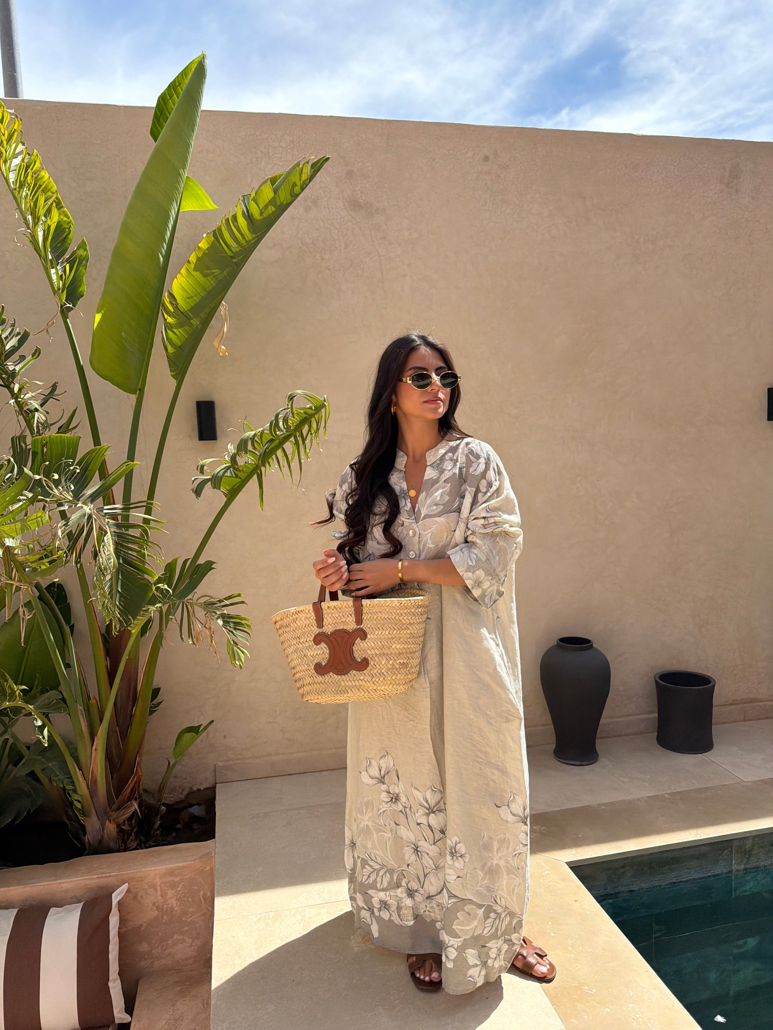 Robe lin beige