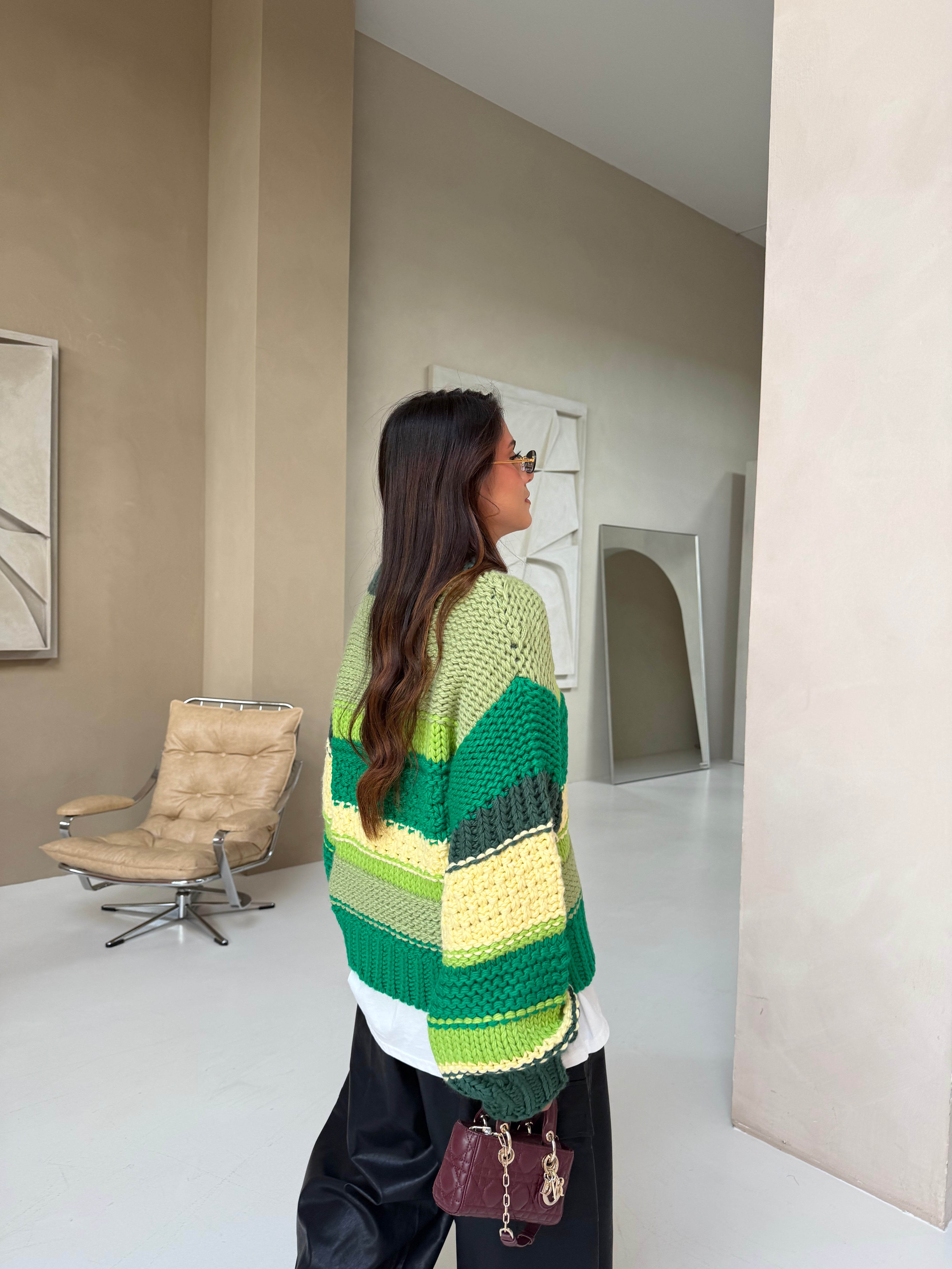 Pull crochet vert