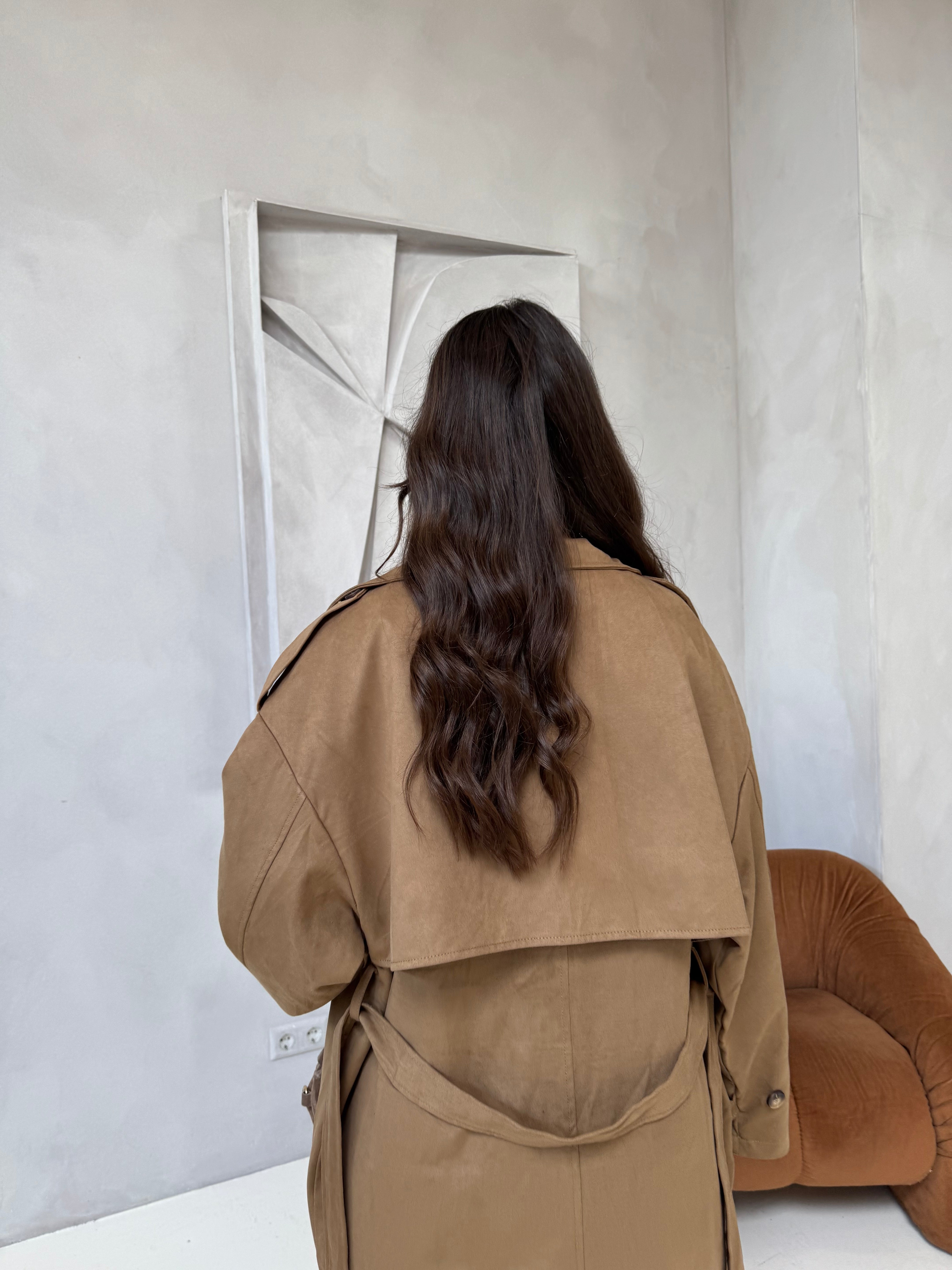 Manteau ADA trench long camel (V10258)