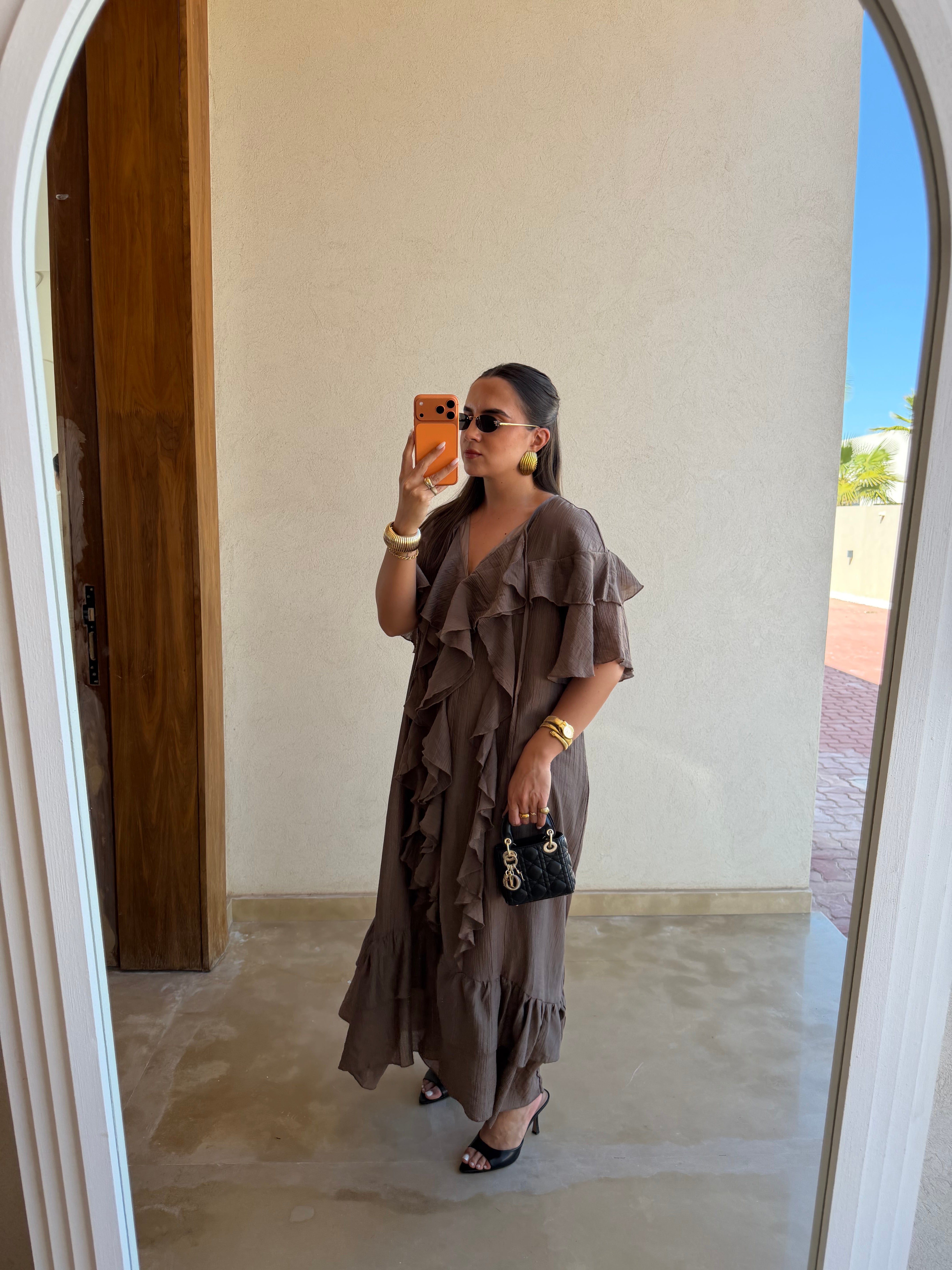 Robe VOLANA marron (JY5222)