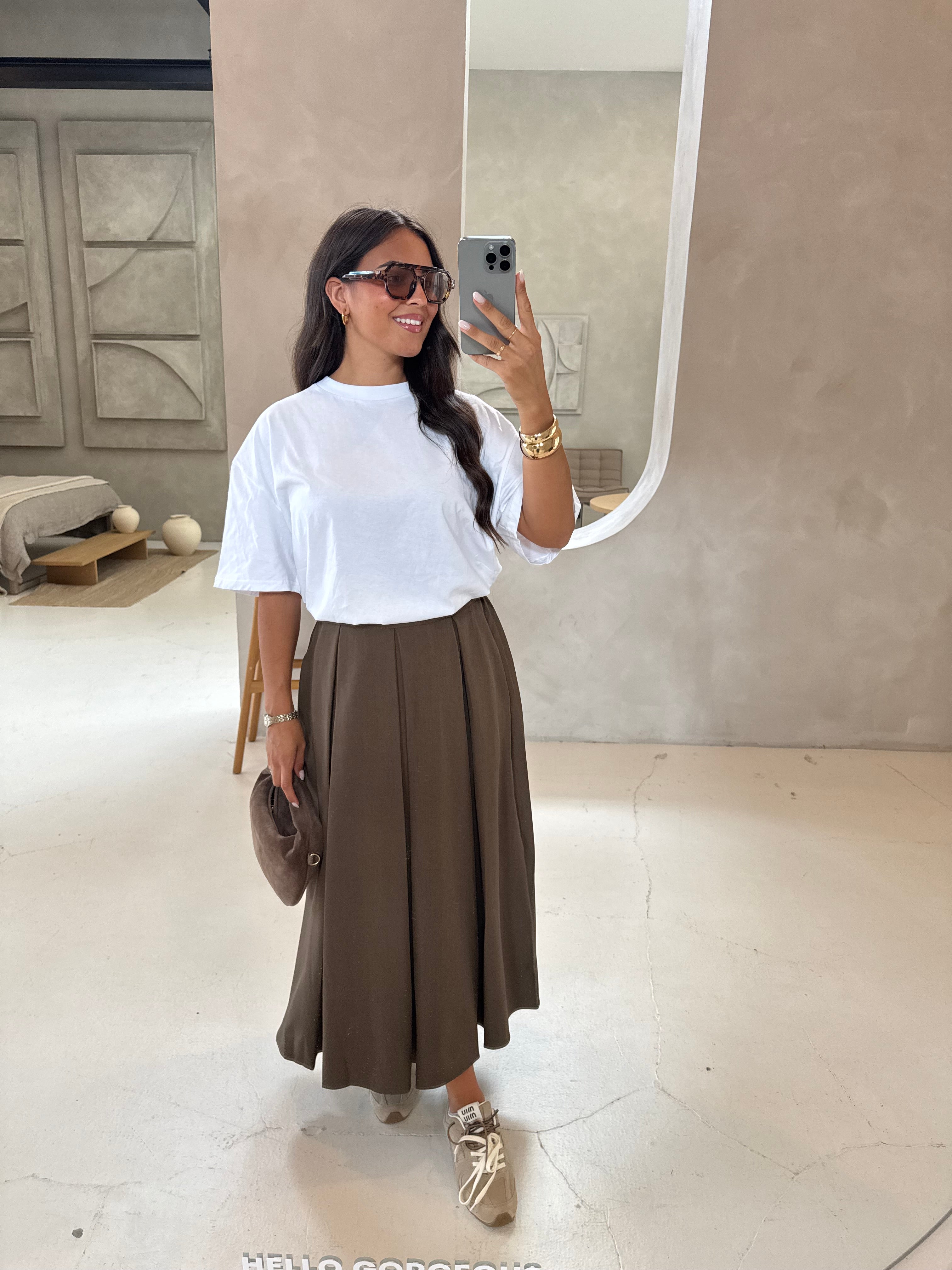 Jupe BELLA longue taupe (25cy911)