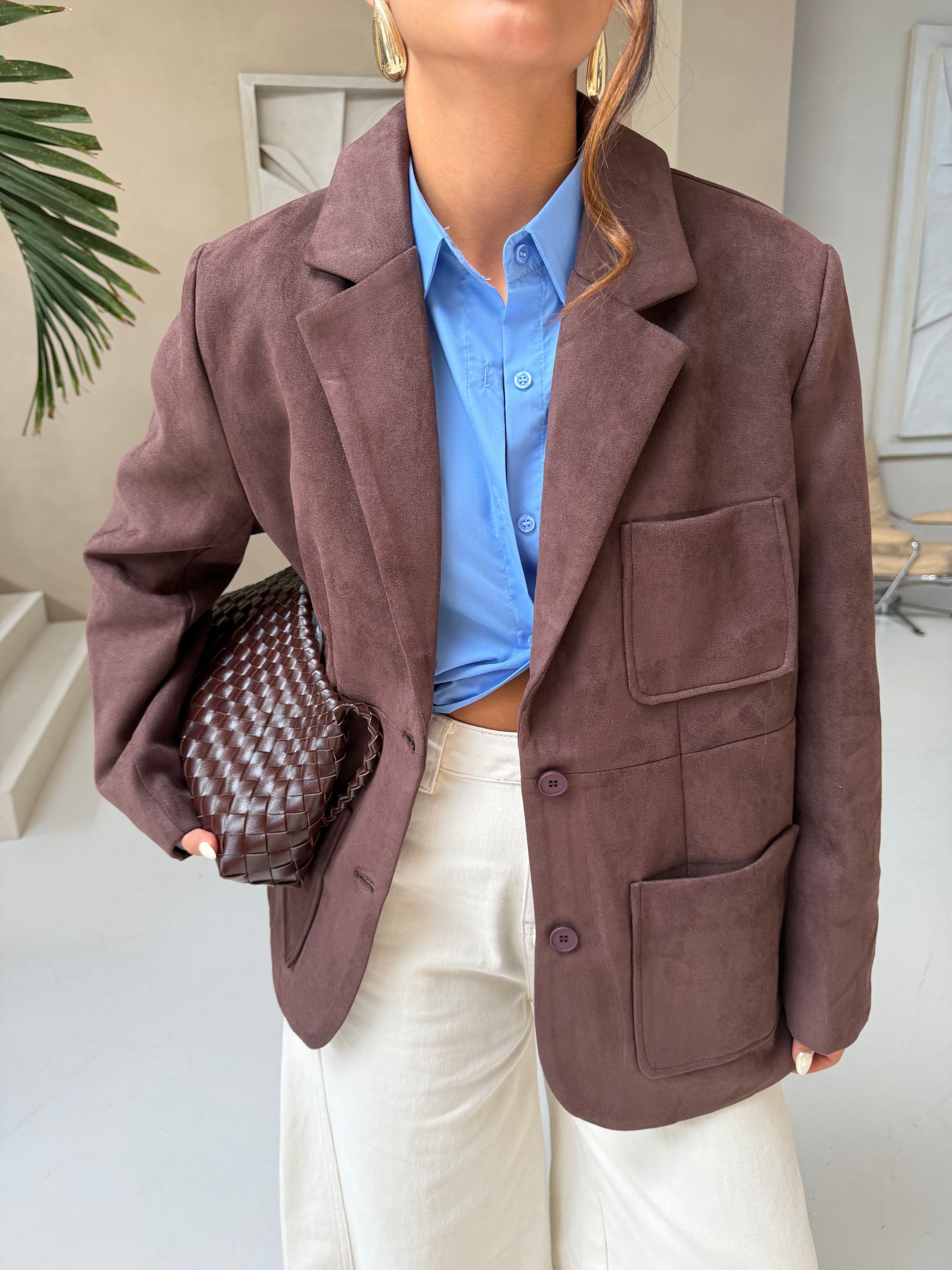 Blazer FAN effet daim choco (66689)