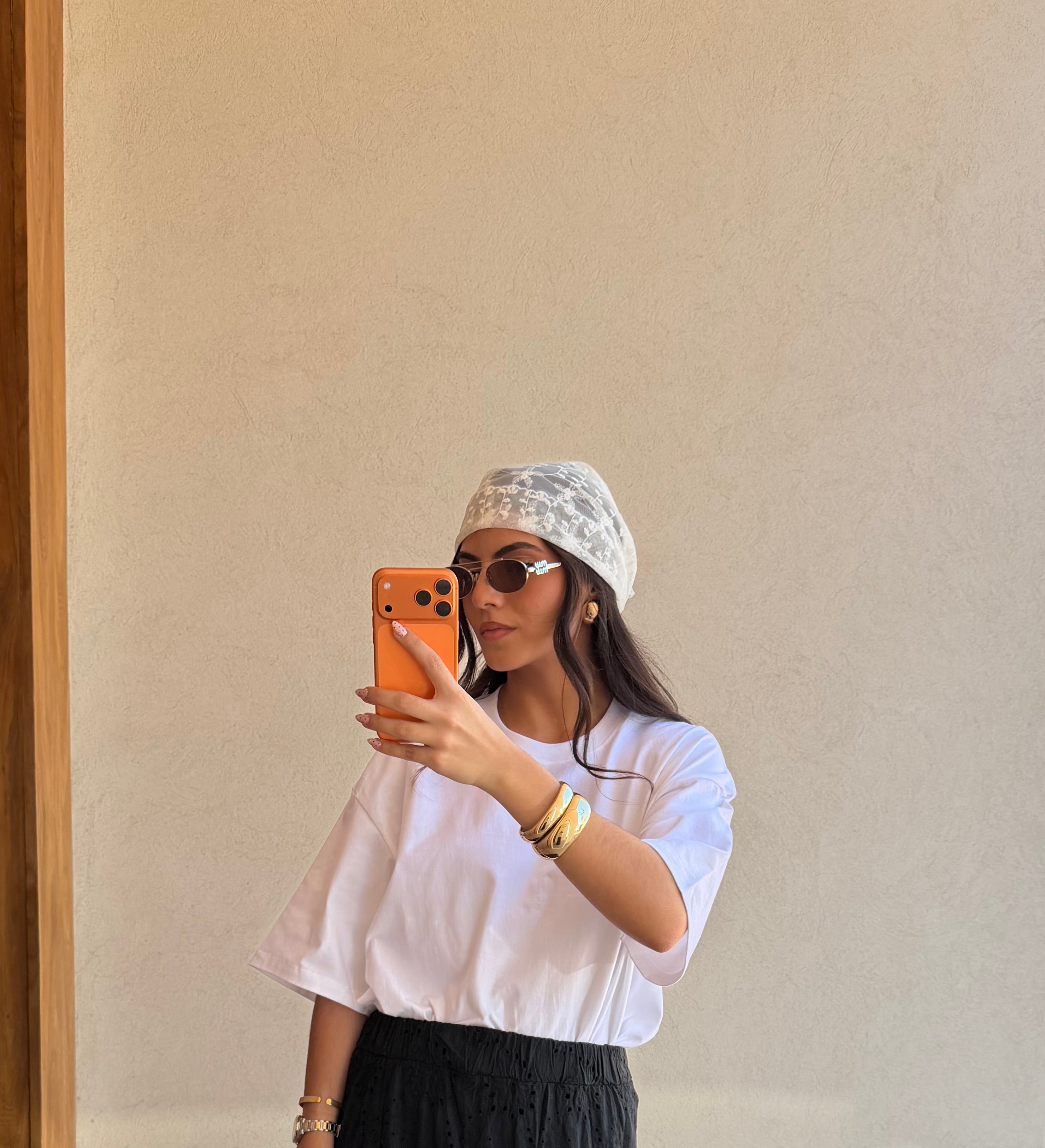 Foulard broderie blanc