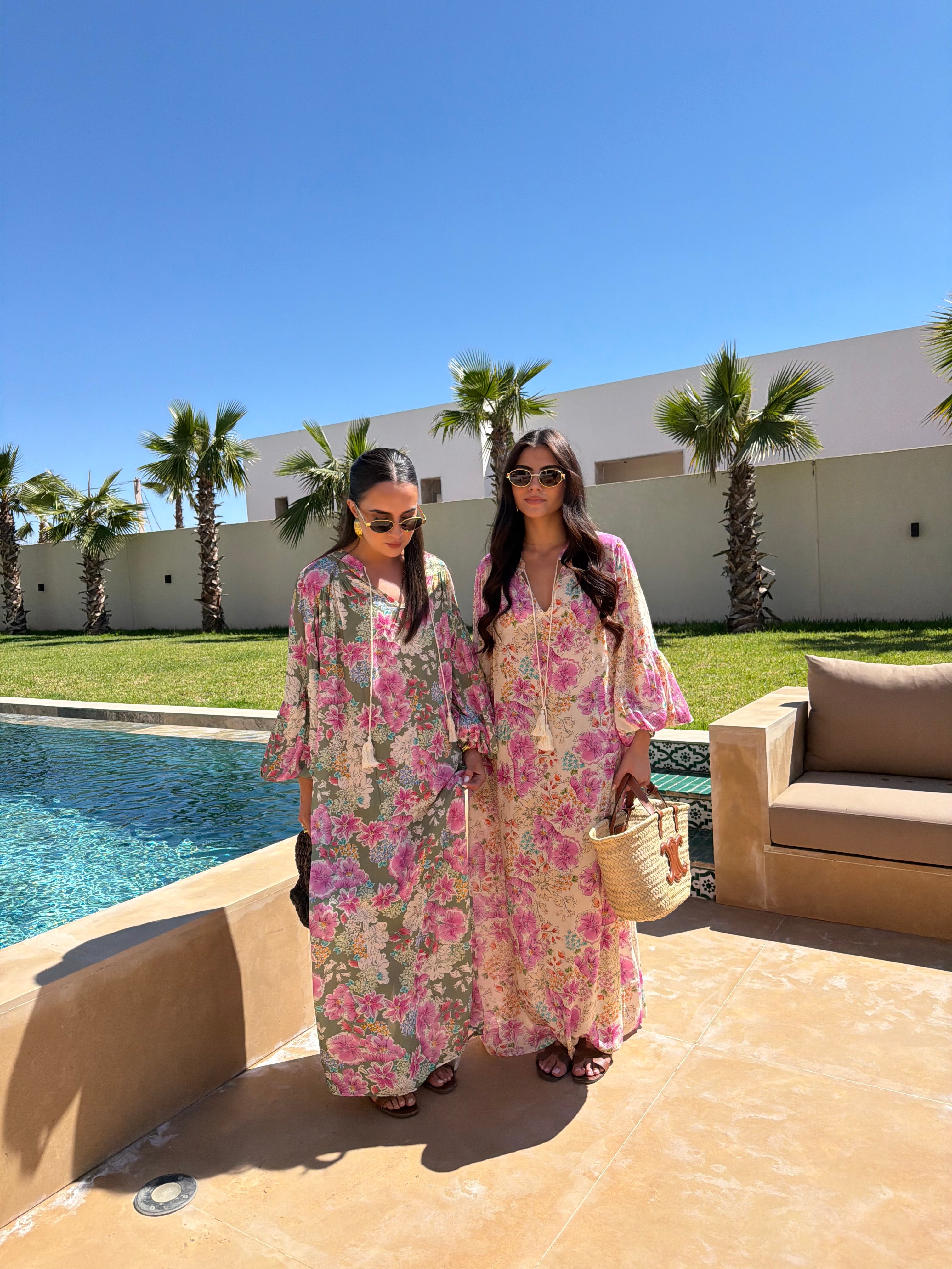 Robe fleurie rose (8992)