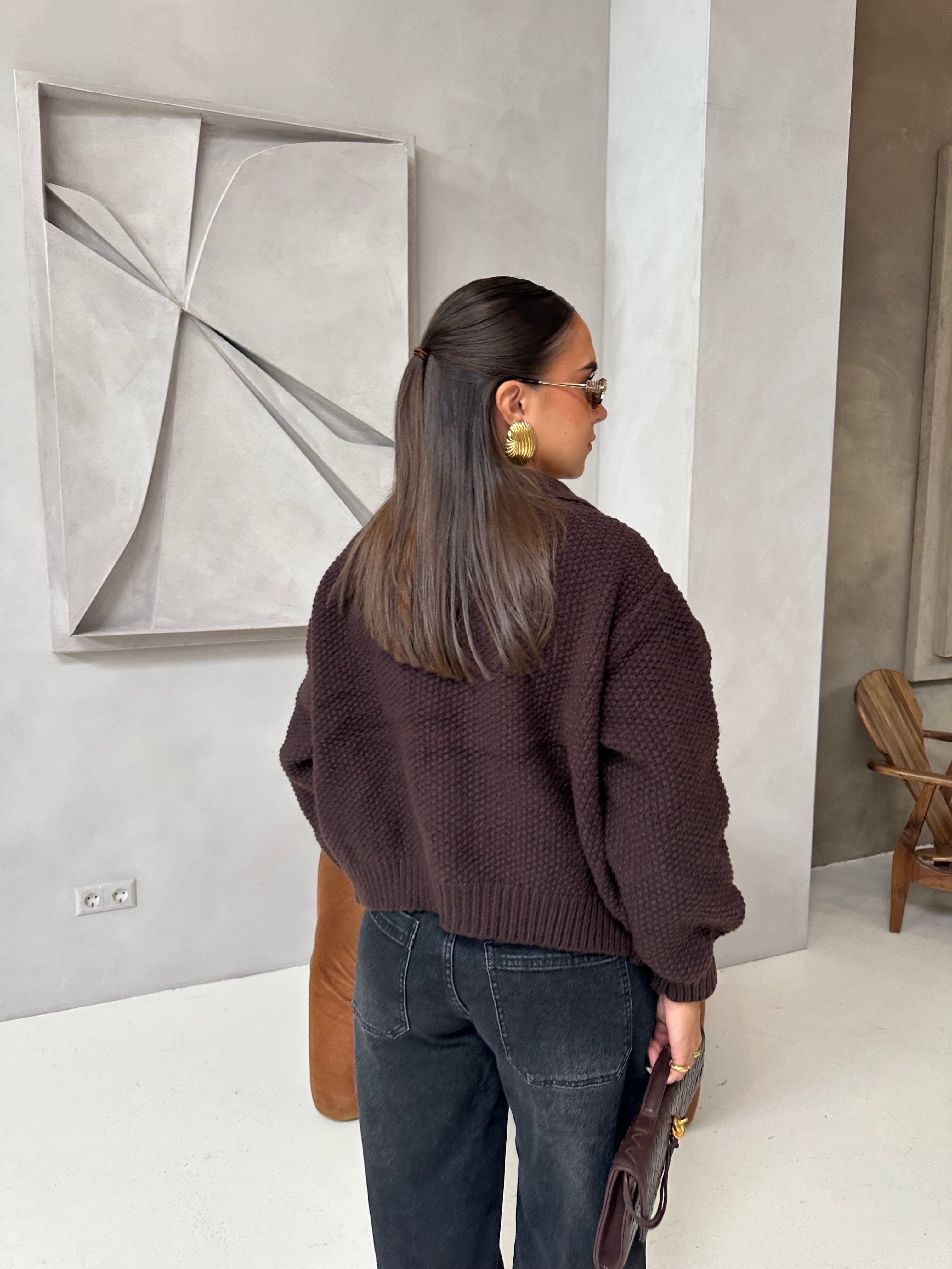 Gilet GABRIELA zip marron (6930)