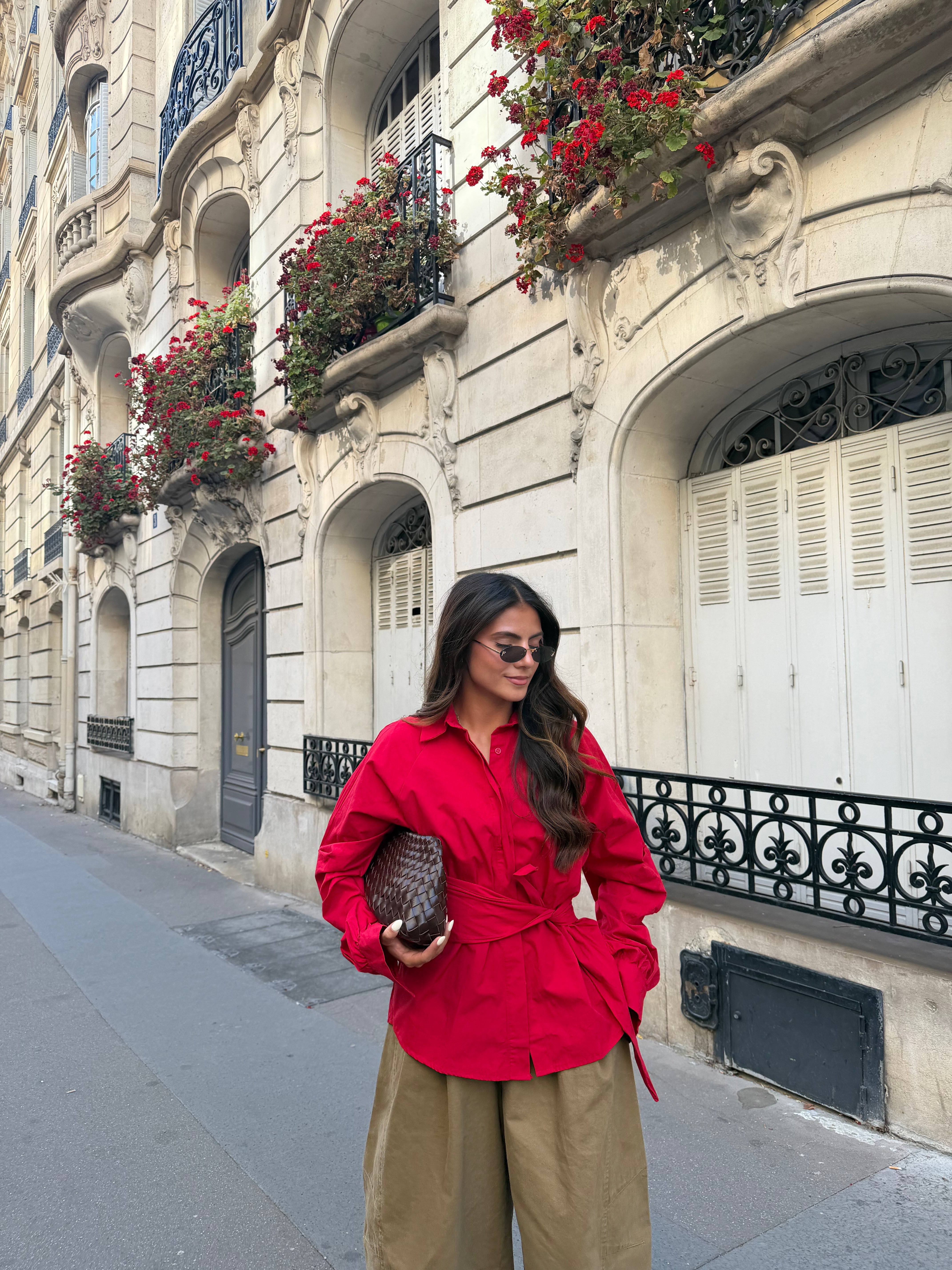 Chemise à nouer rouge (JYC078)