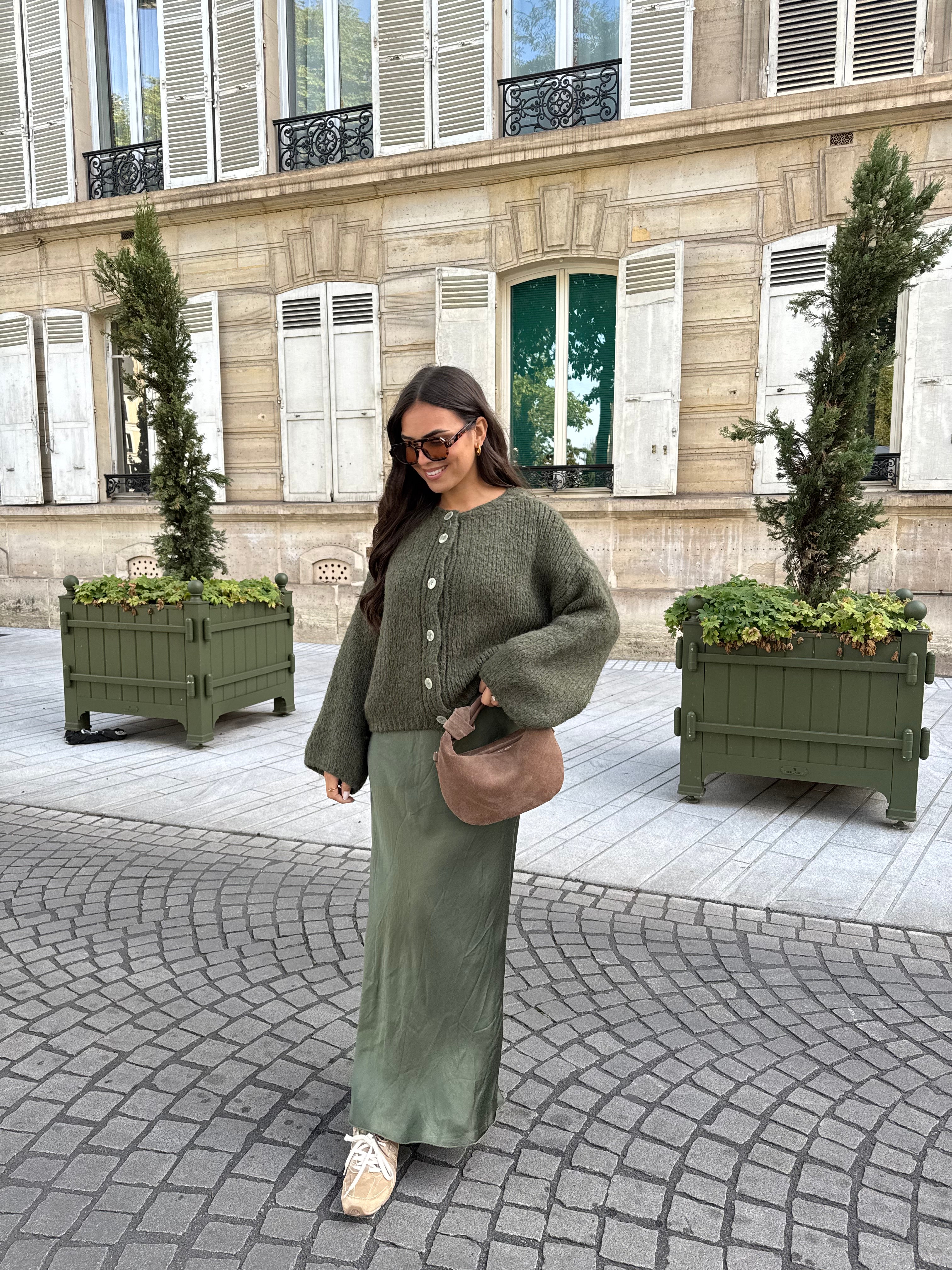 Jupe satinée JUMS kaki