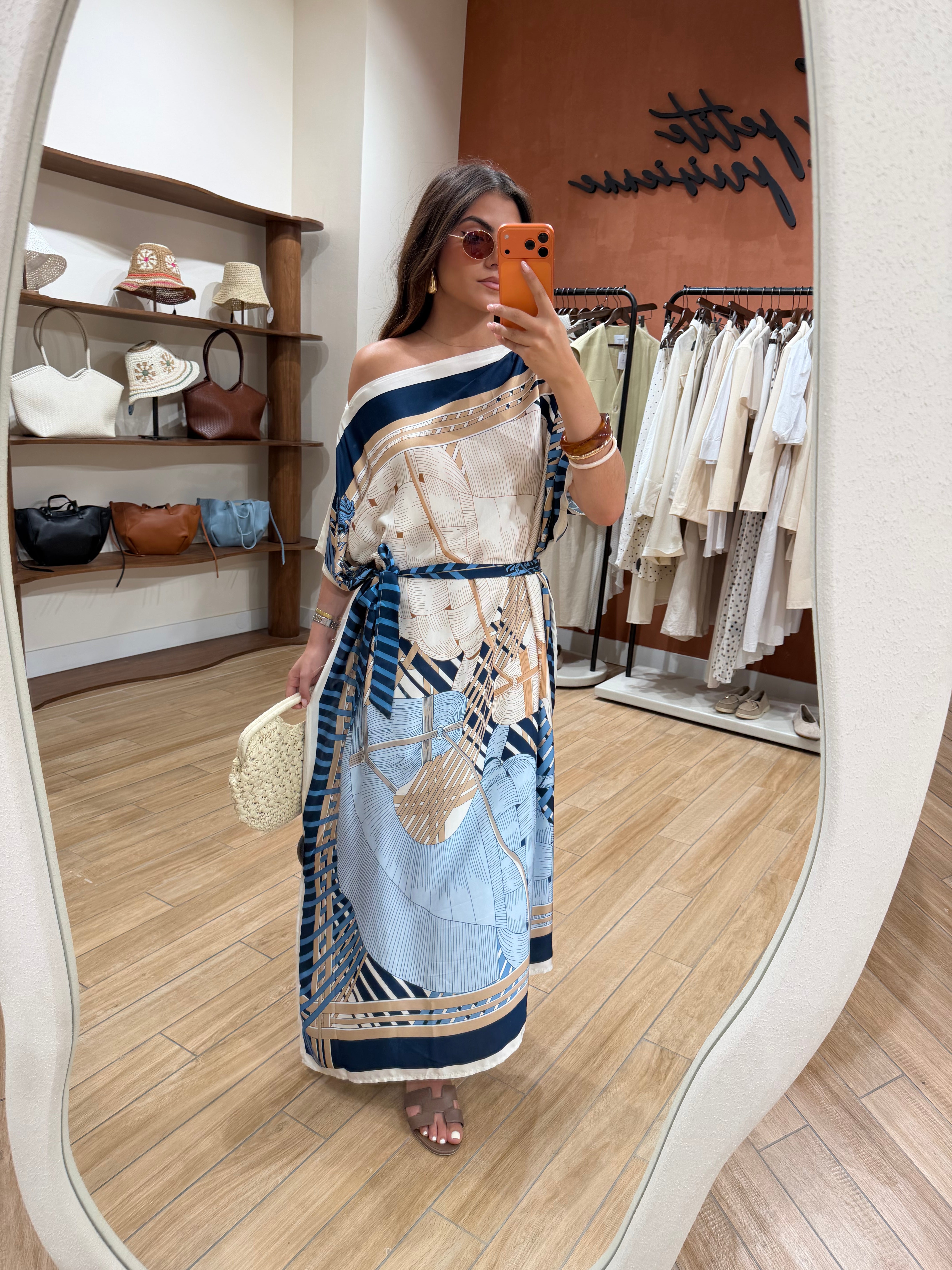 Robe Soie bleue marine