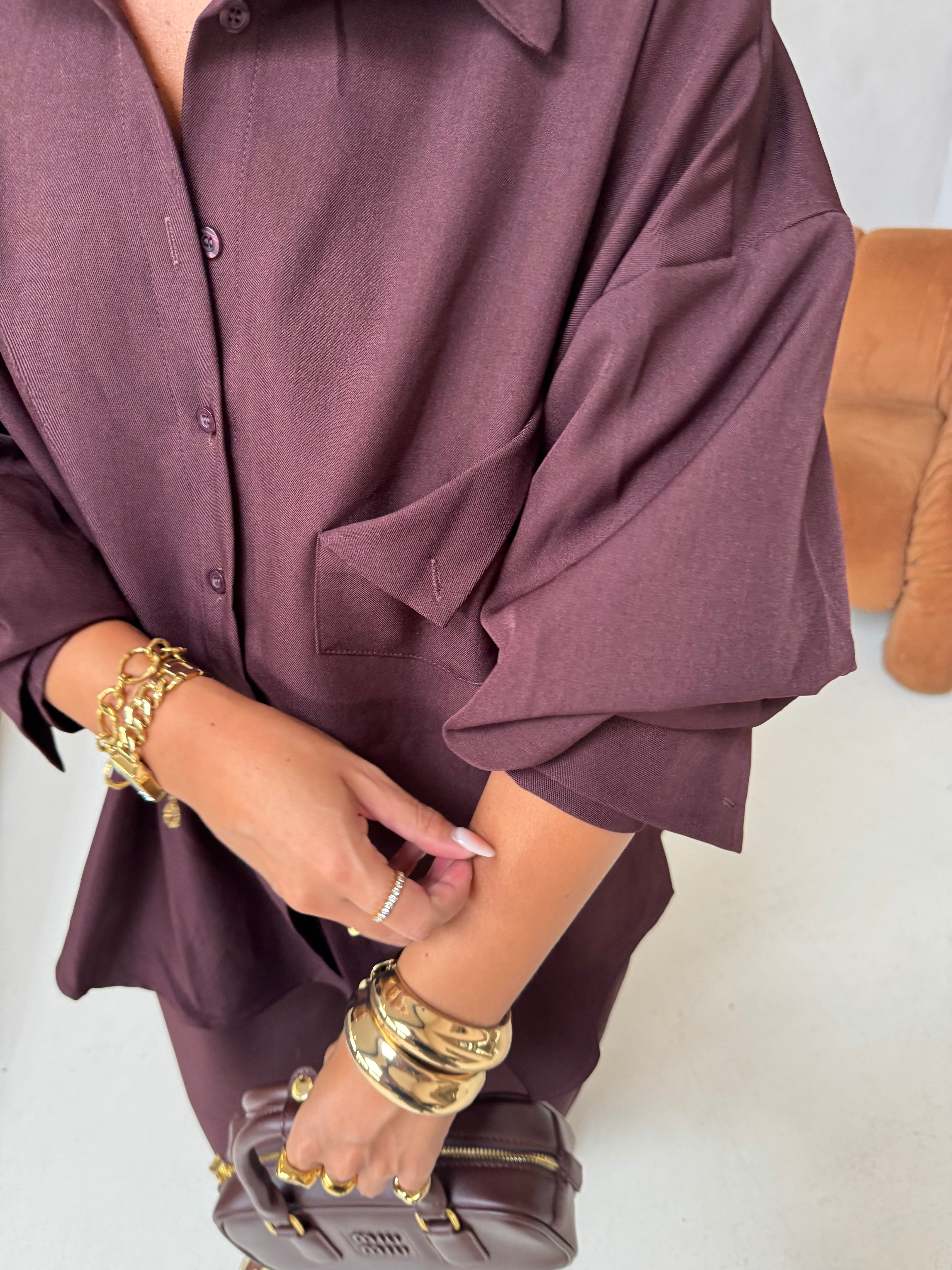 Chemise oversize IVAN bordeaux