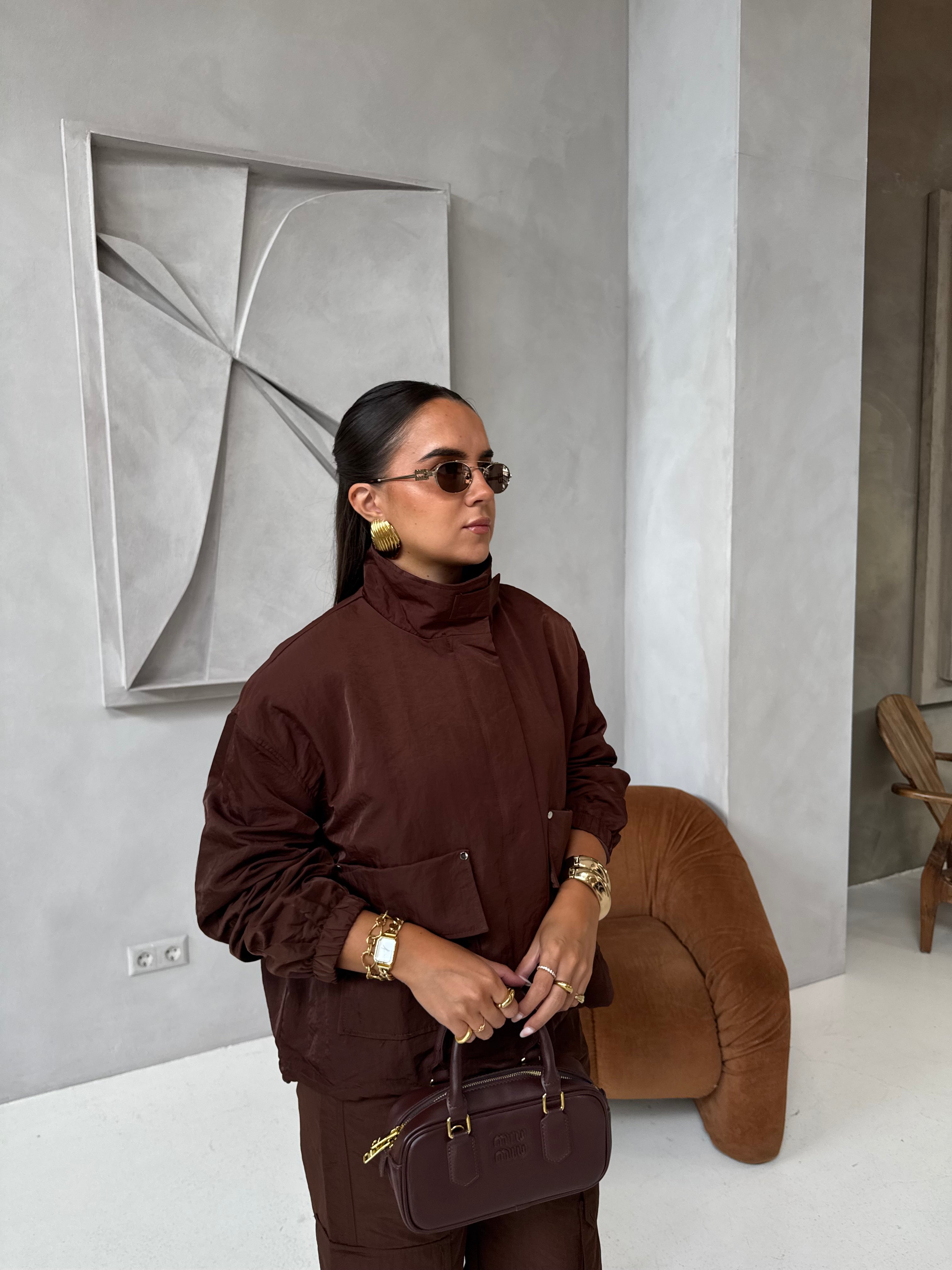 Veste LILI courte marron (jy5107)