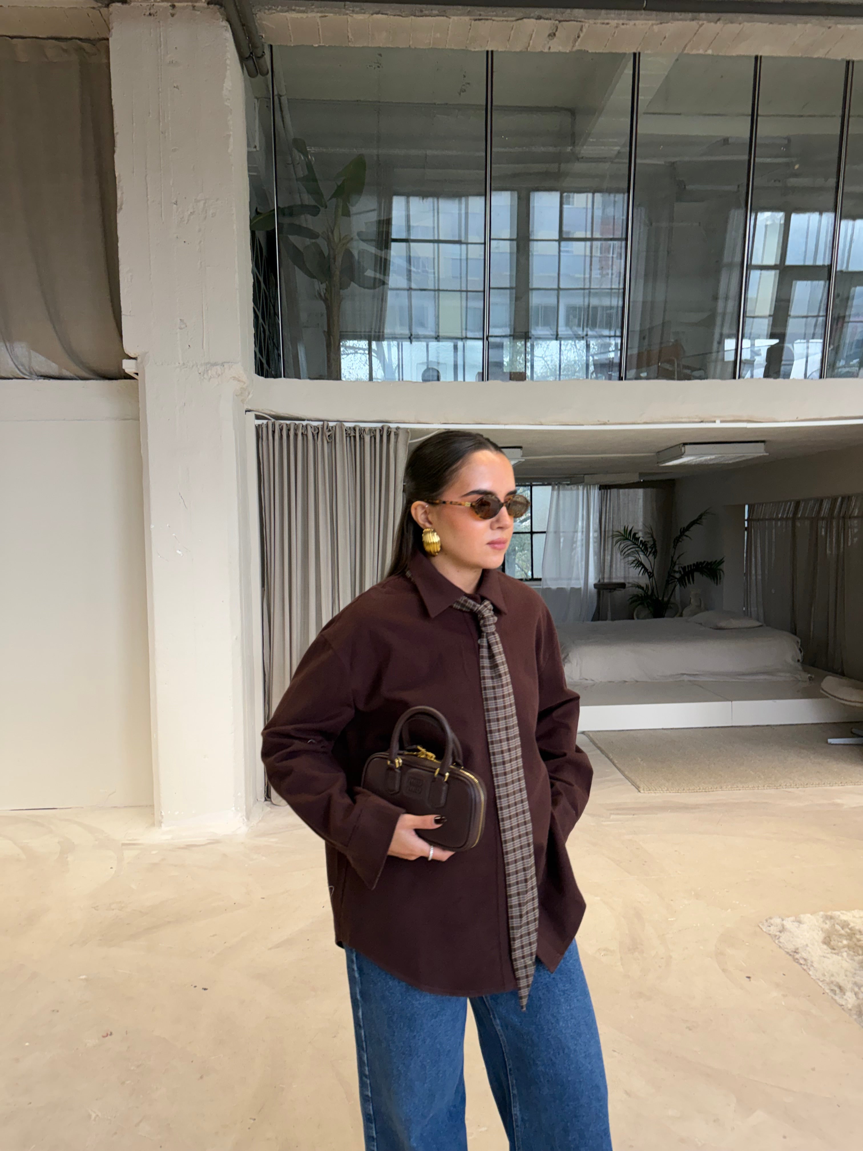 Chemise MIMI cravate bordeaux (MA3189)