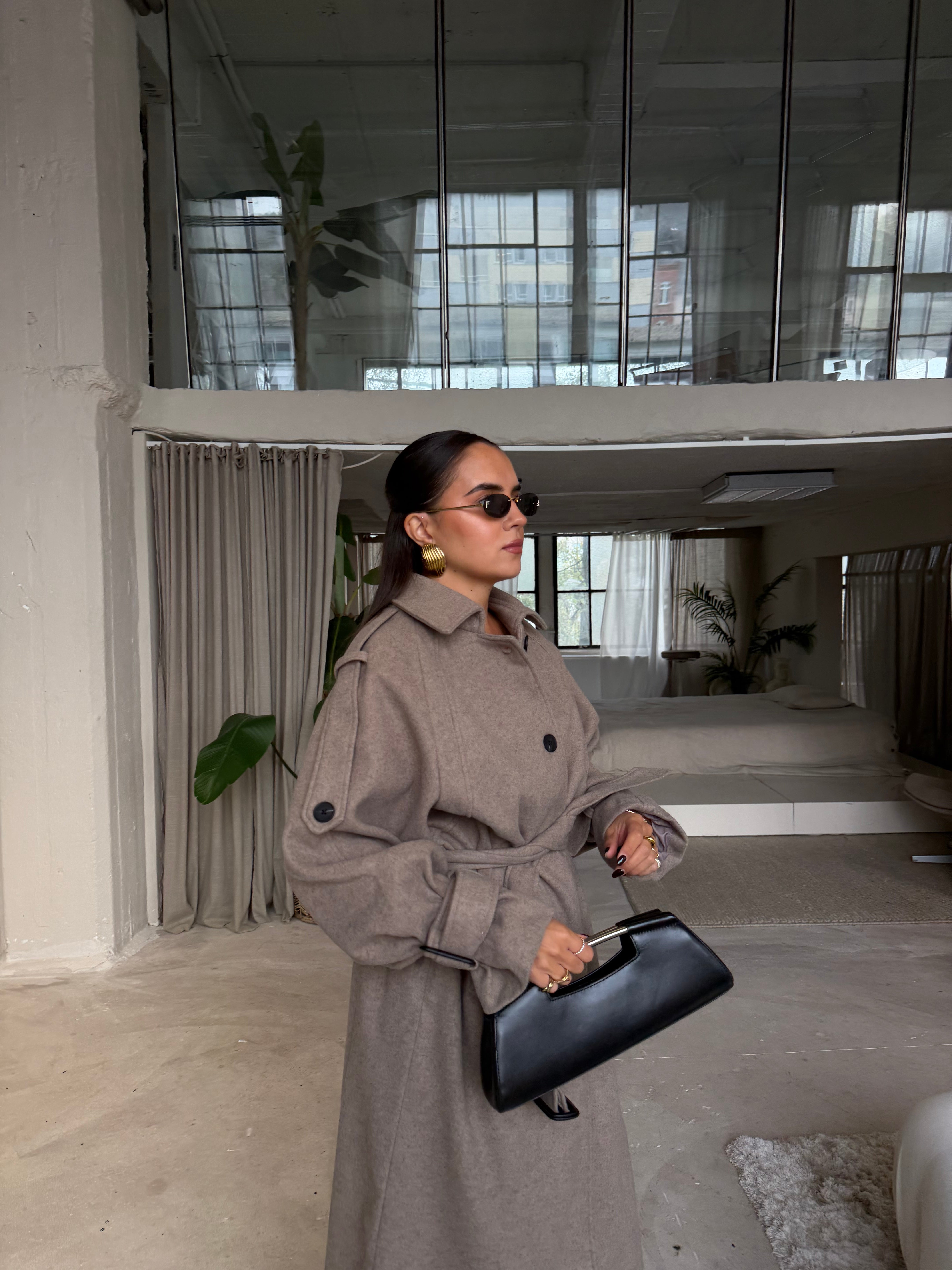 Manteau ADELE taupe (W24767)