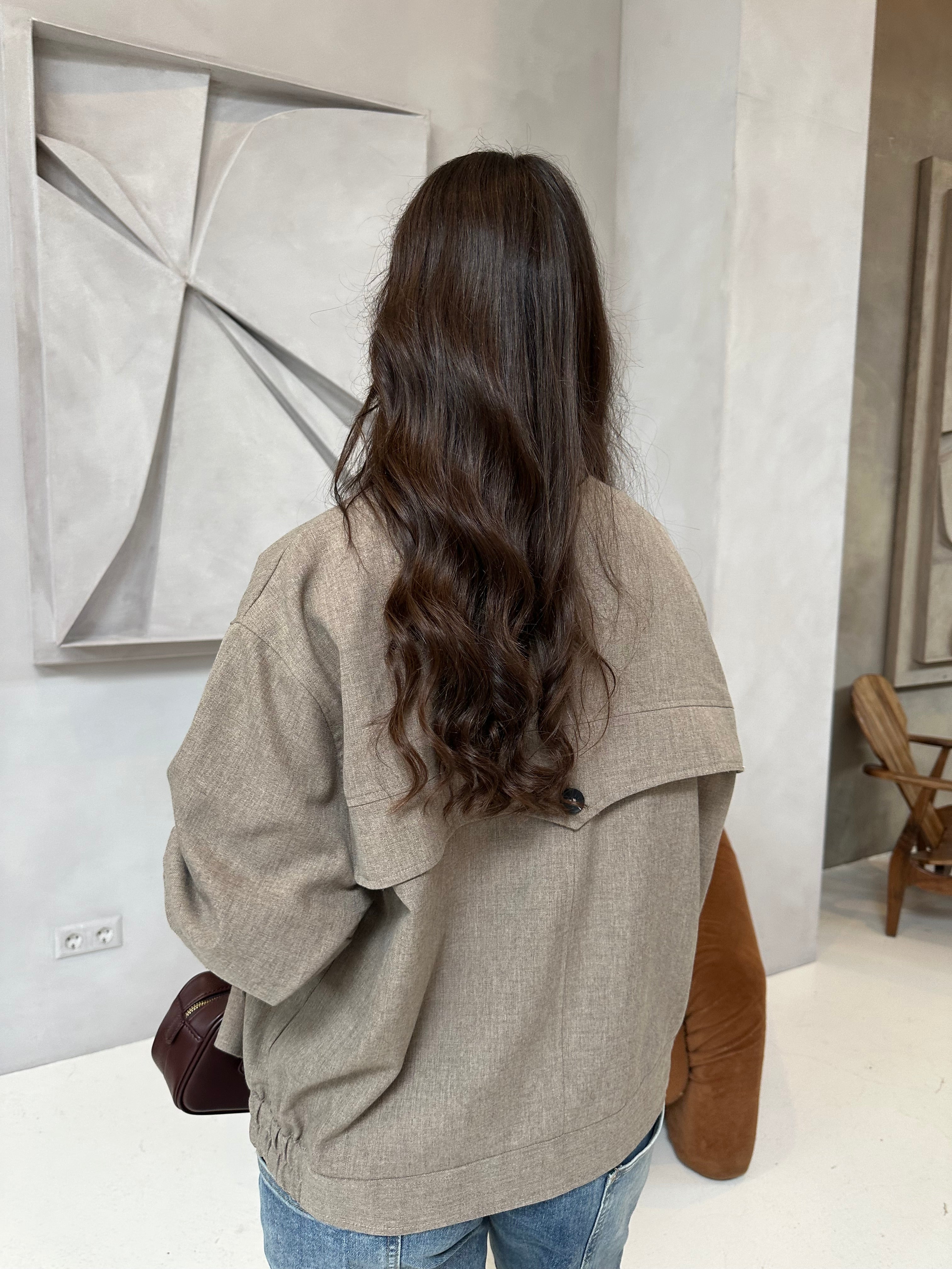 Veste DATA beige poches (W25204)