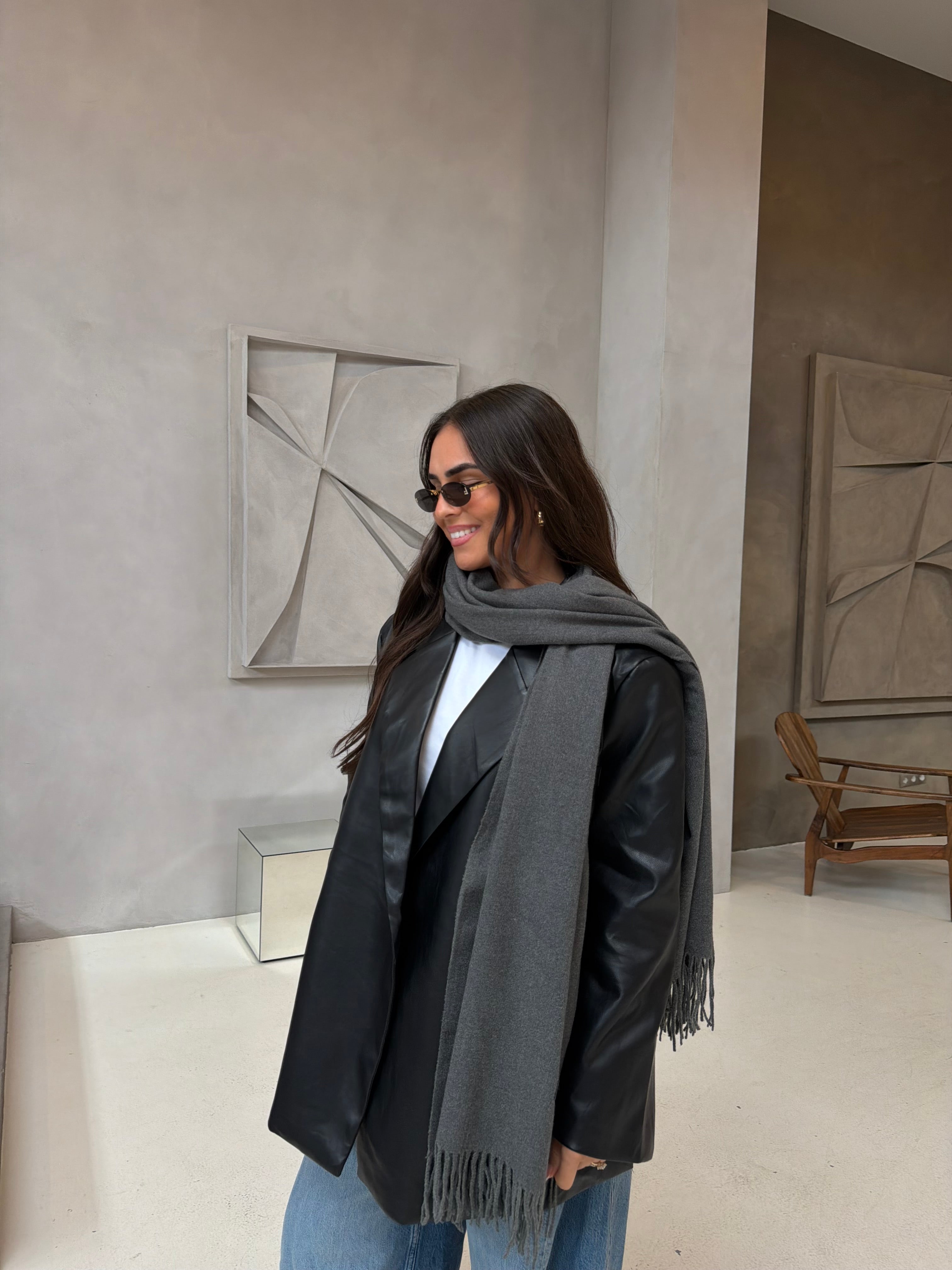 Écharpe cachemire grise