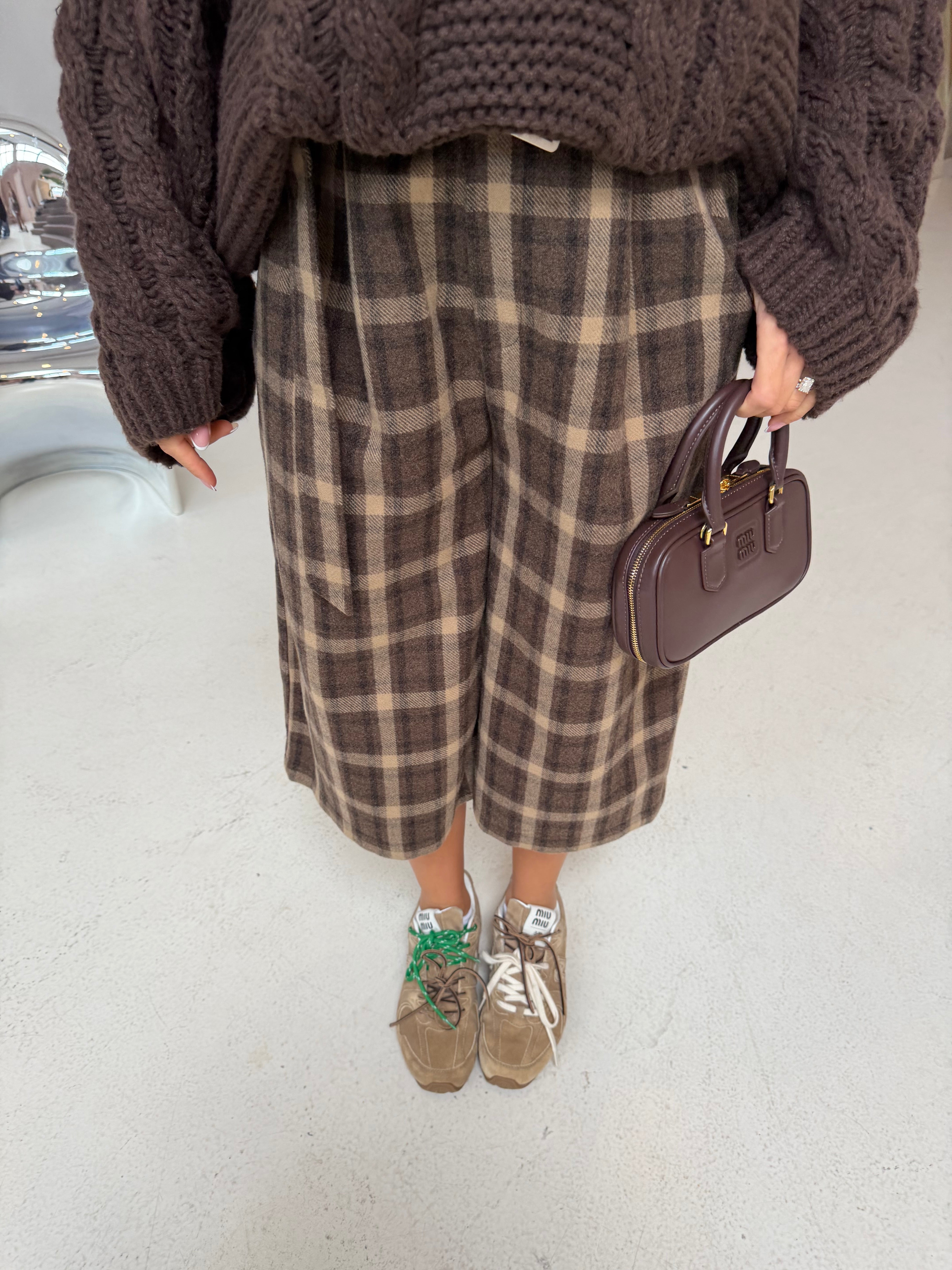 Bermuda carreaux marron  (MA8559)