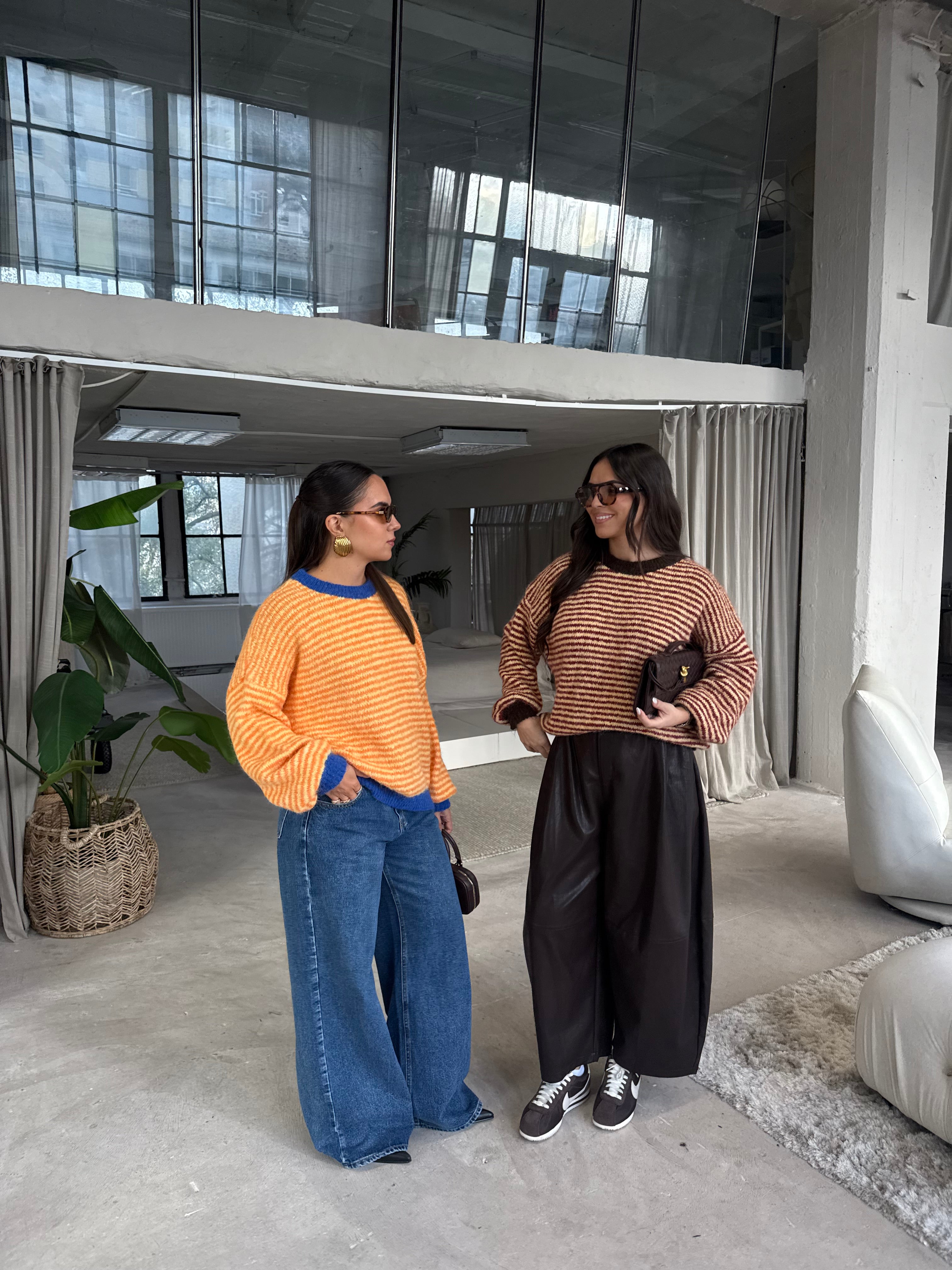 Pull VANIA orange bleu