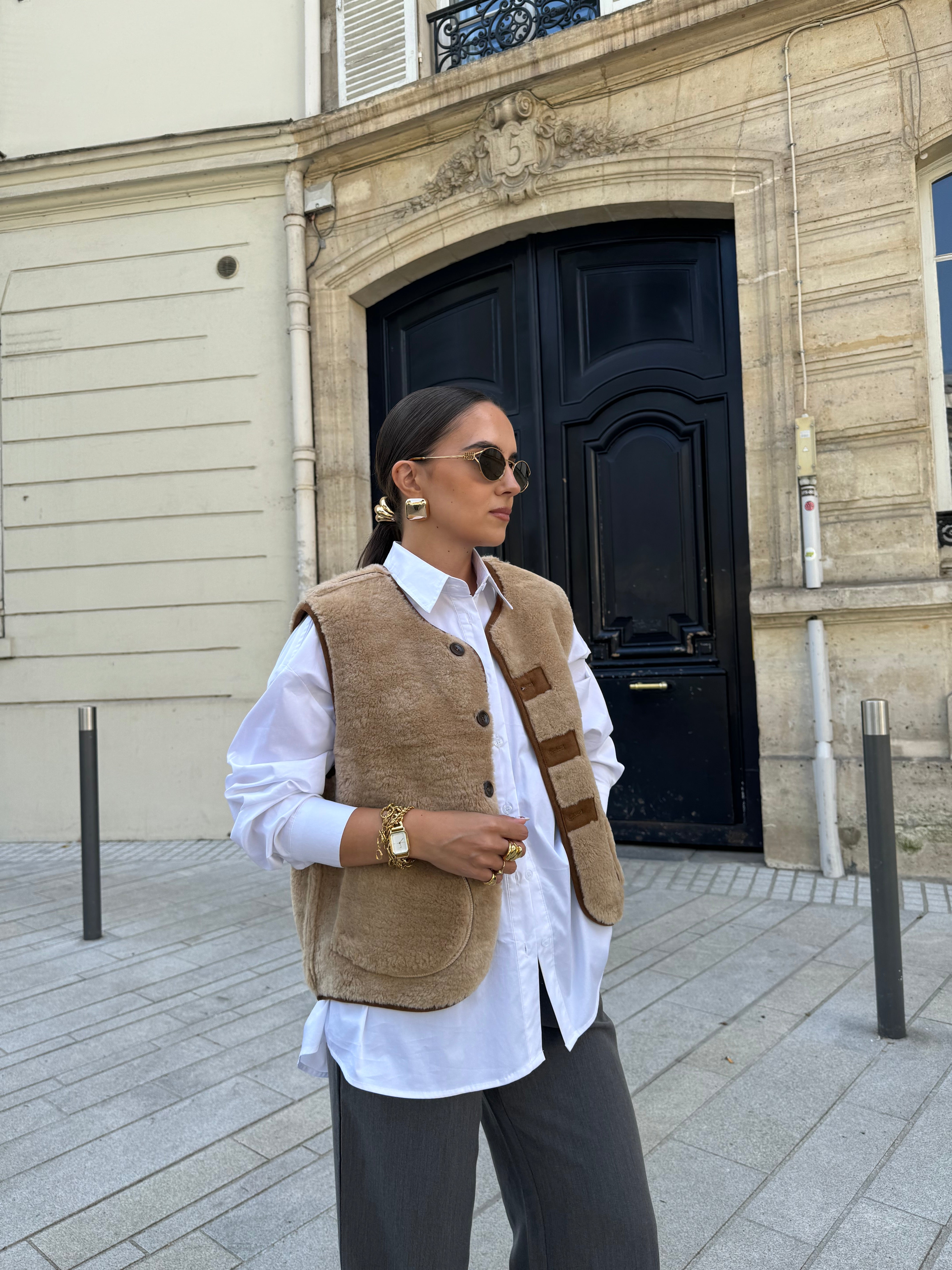 SENS UNIQ reversible sleeveless jacket brown (SC83) LA PETITE