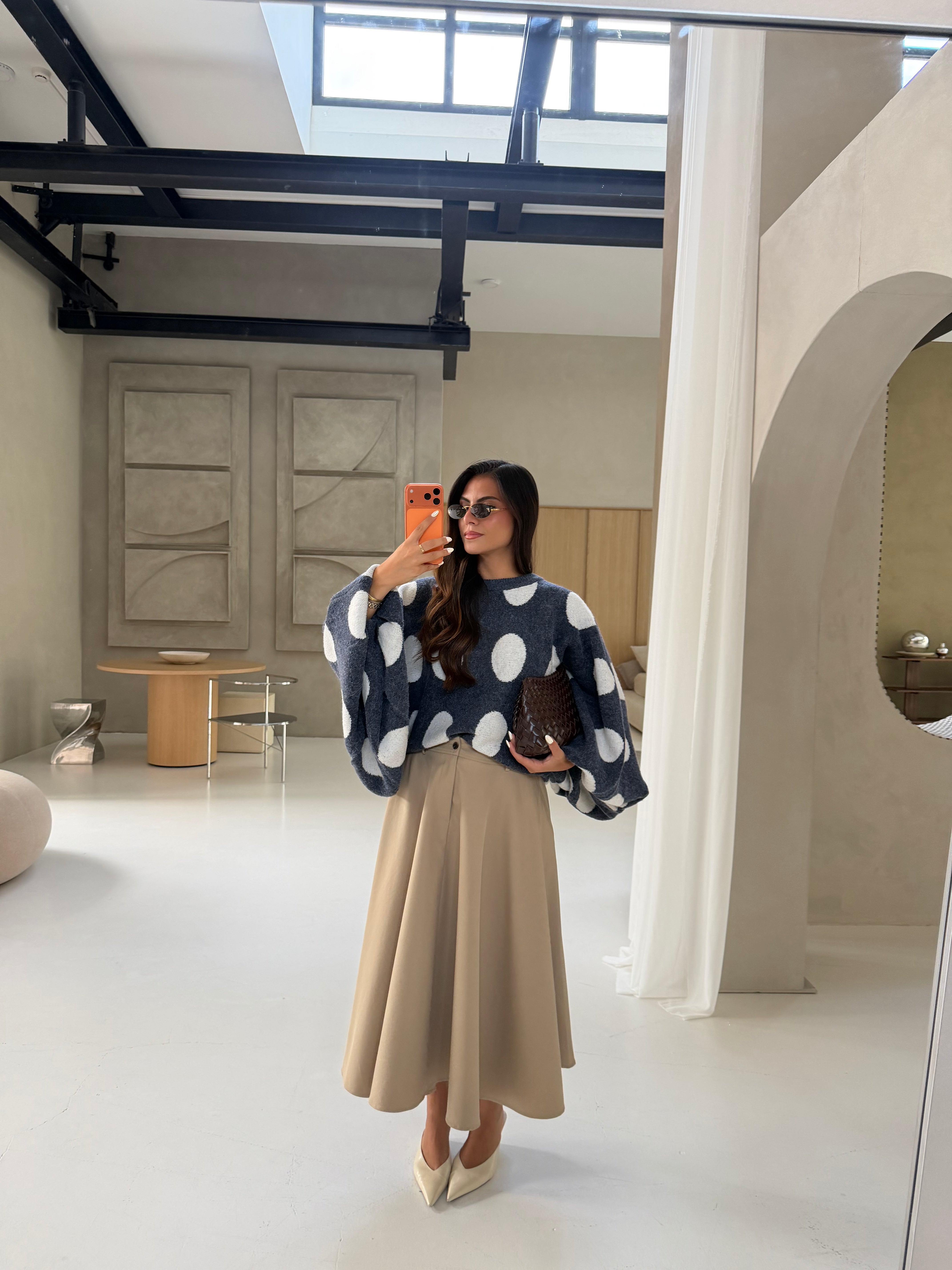Pull manche bouffante bleu ALEXI (5541)
