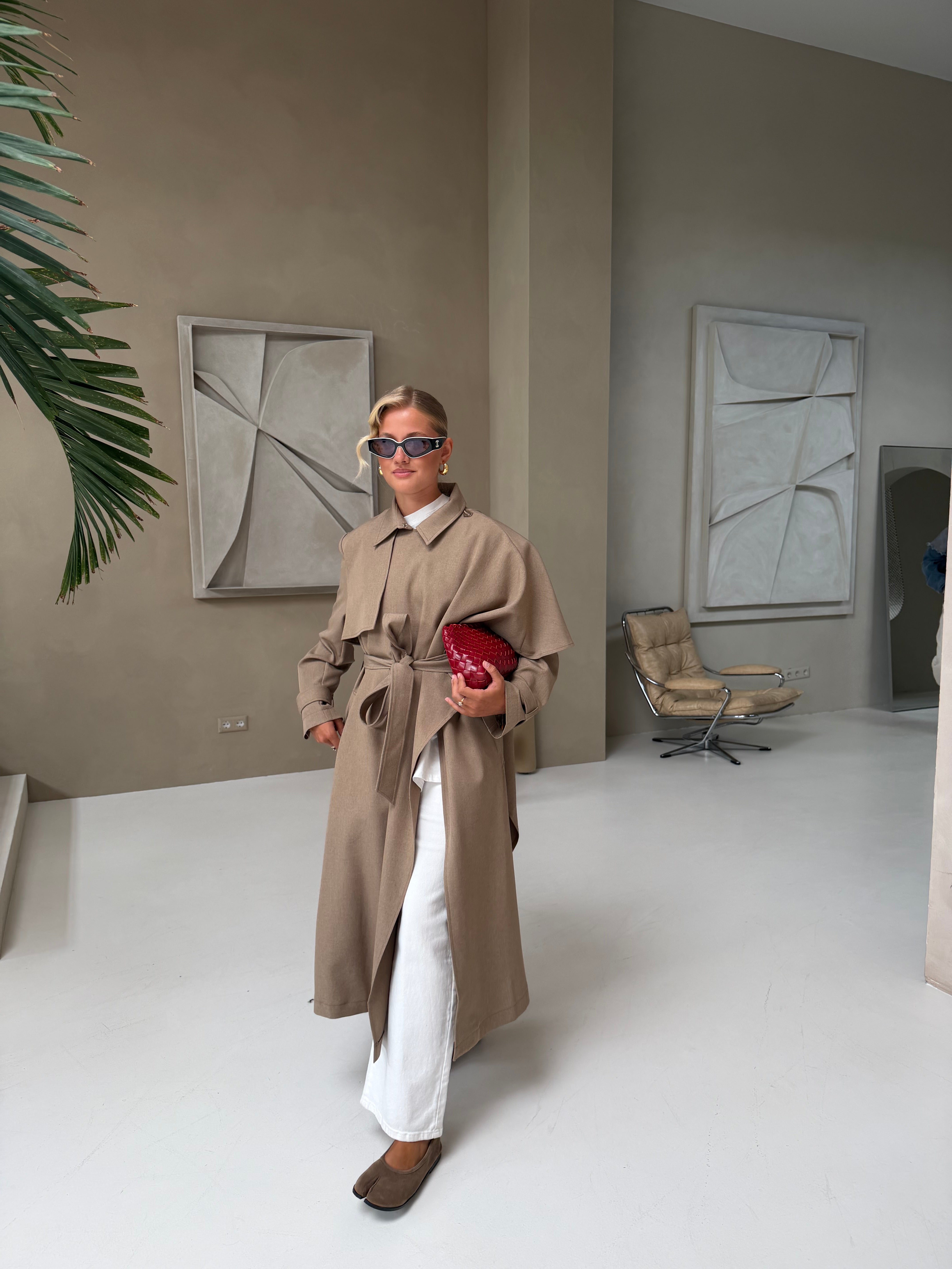 Trench CAPE long beige WV053