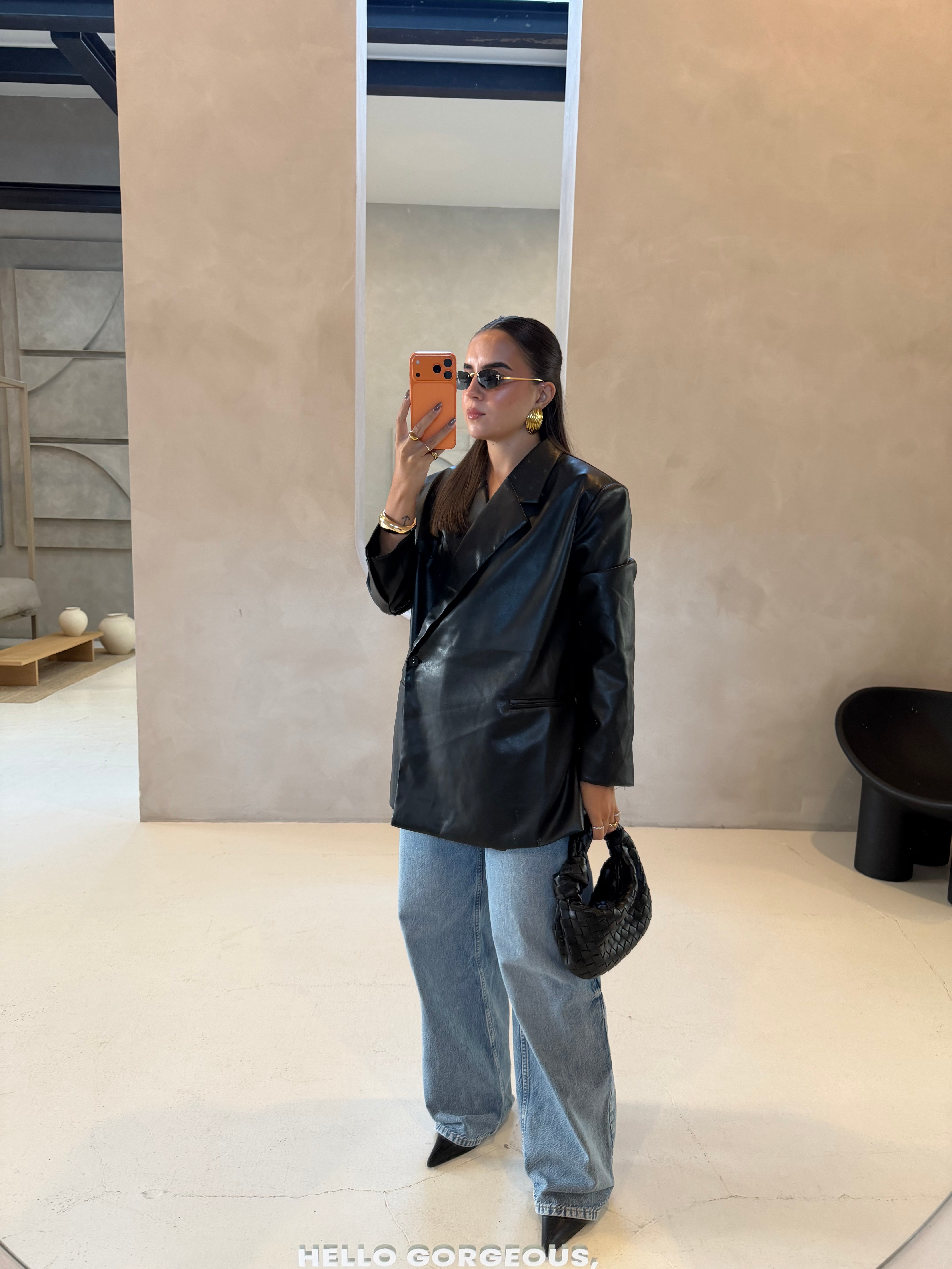 Blazer similicuir noir MONALISA