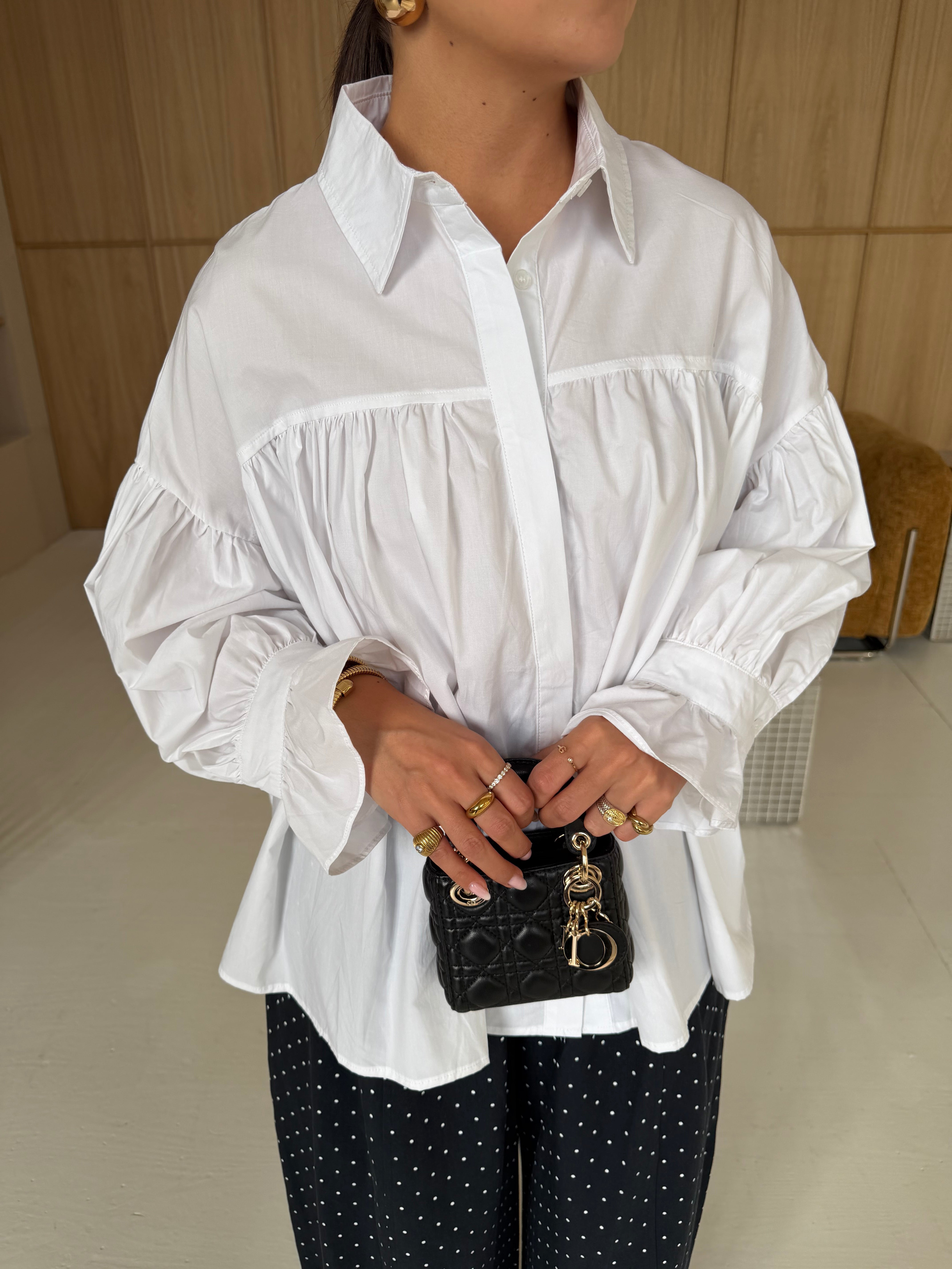 Chemise volant blanche (KC841)