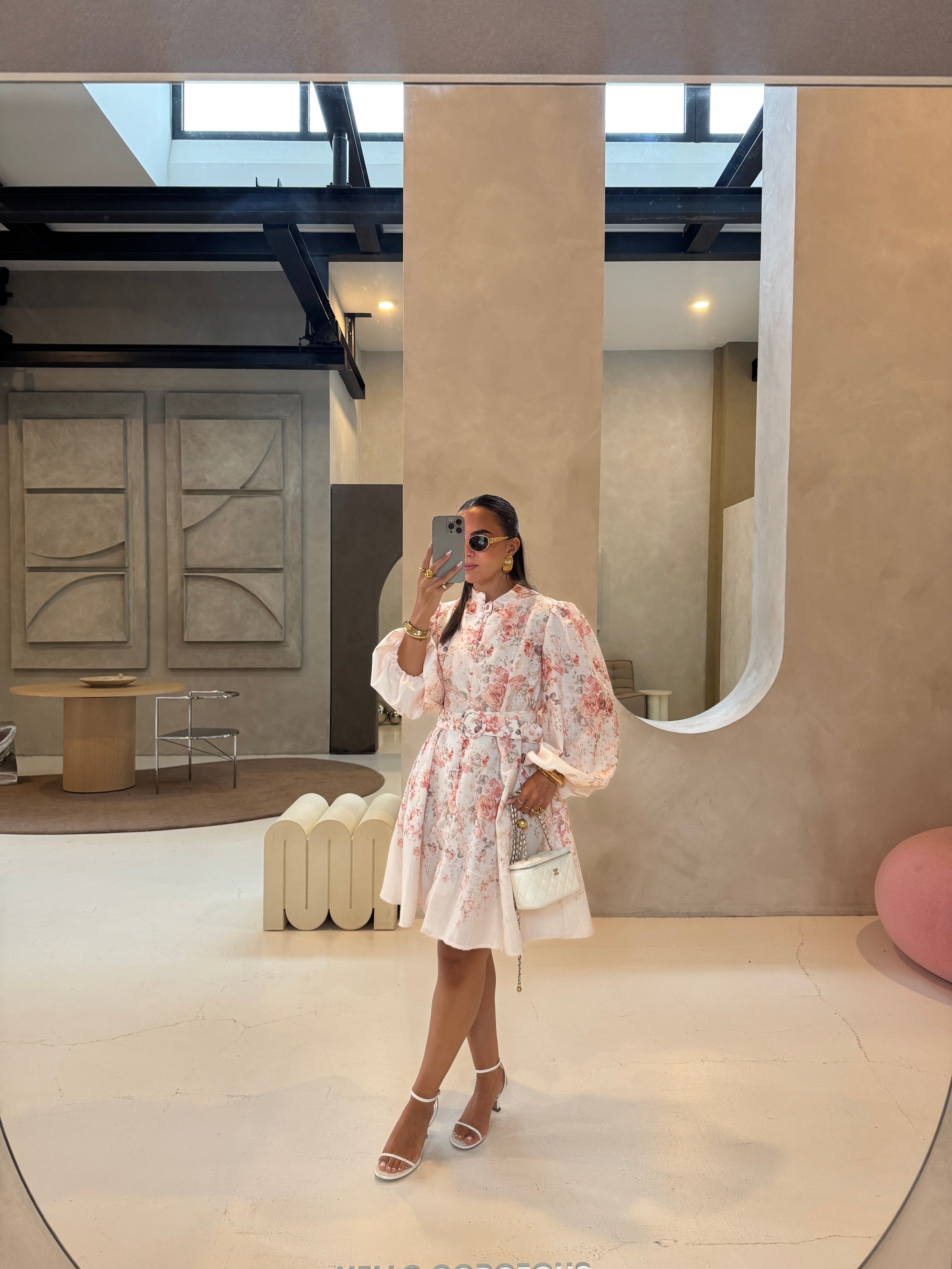 Robe LEY blanche à fleurs (R6298)