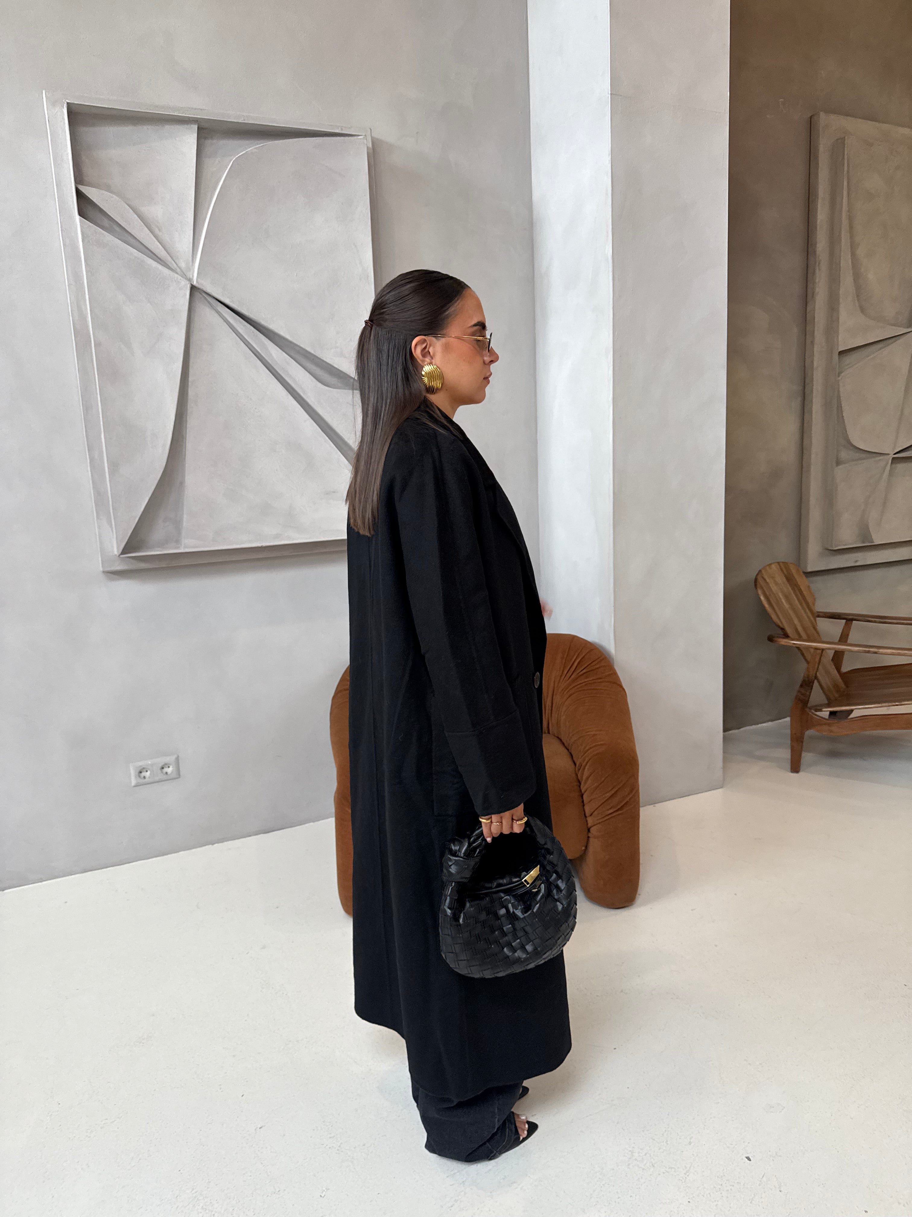Manteau AMBRE laine noir (M-2505)
