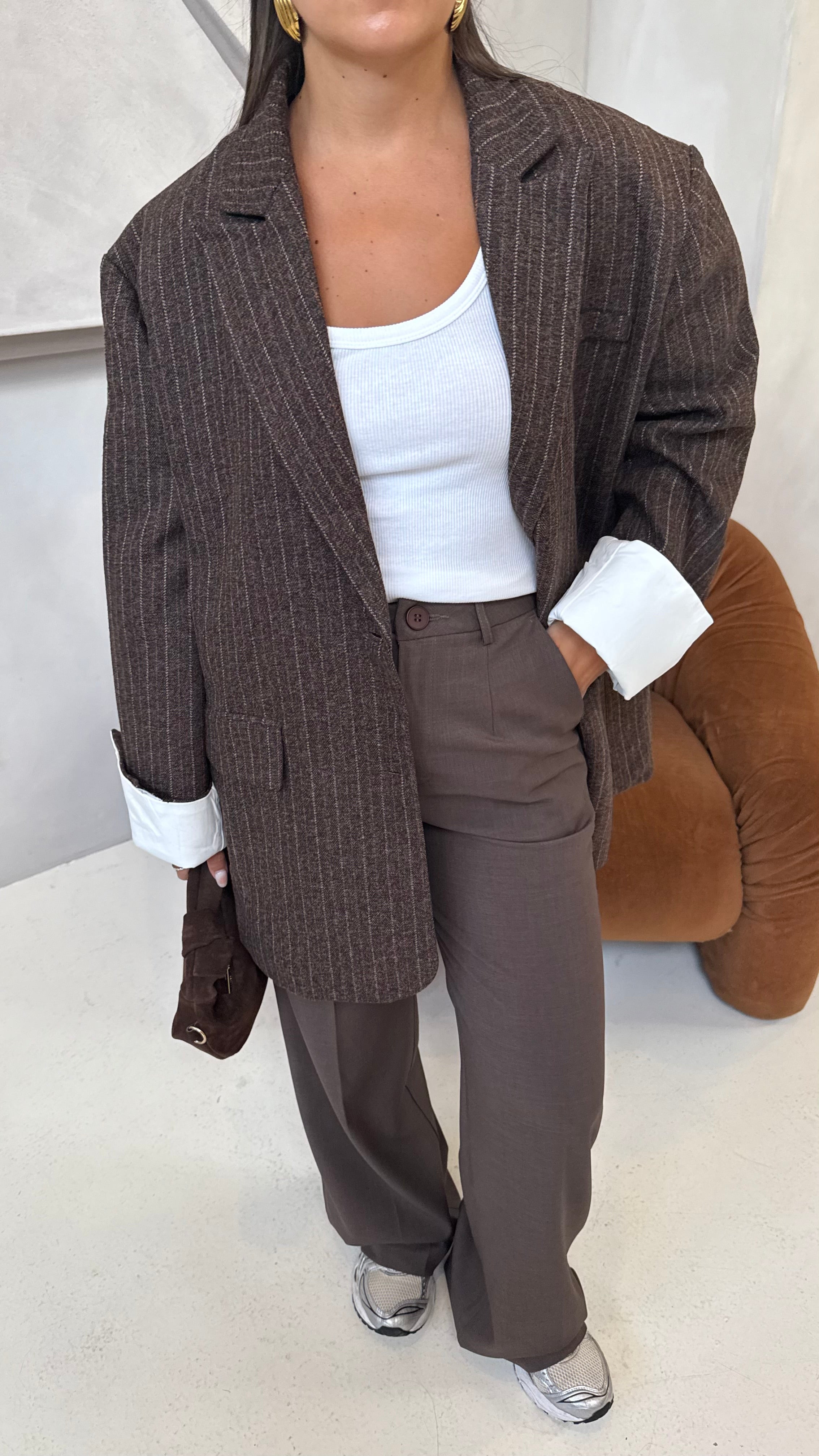 Manteau blazer REVER marron (11367)