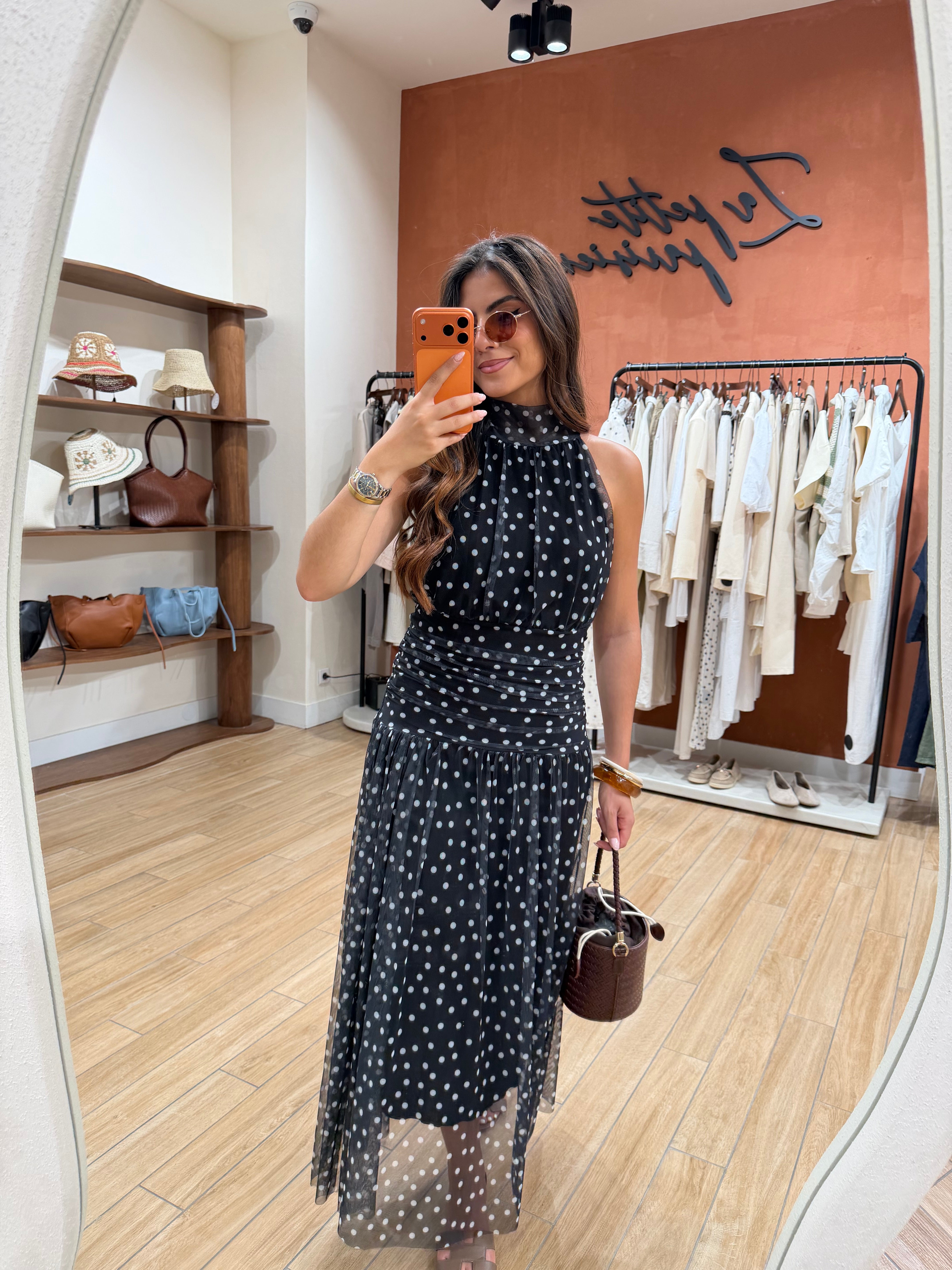 Robe SHANI pois noire