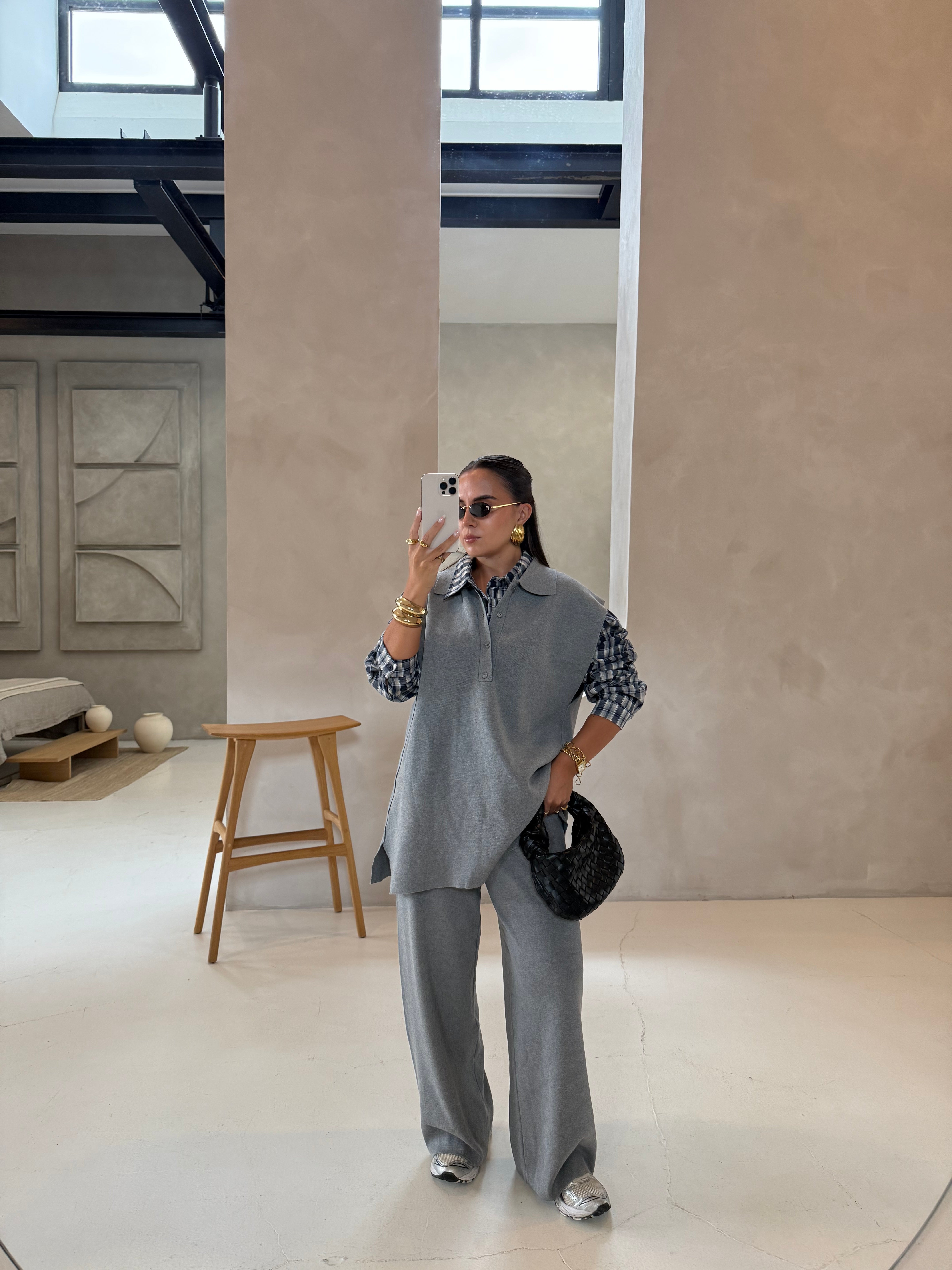 Ensemble NOLA sans manches gris (w42785)