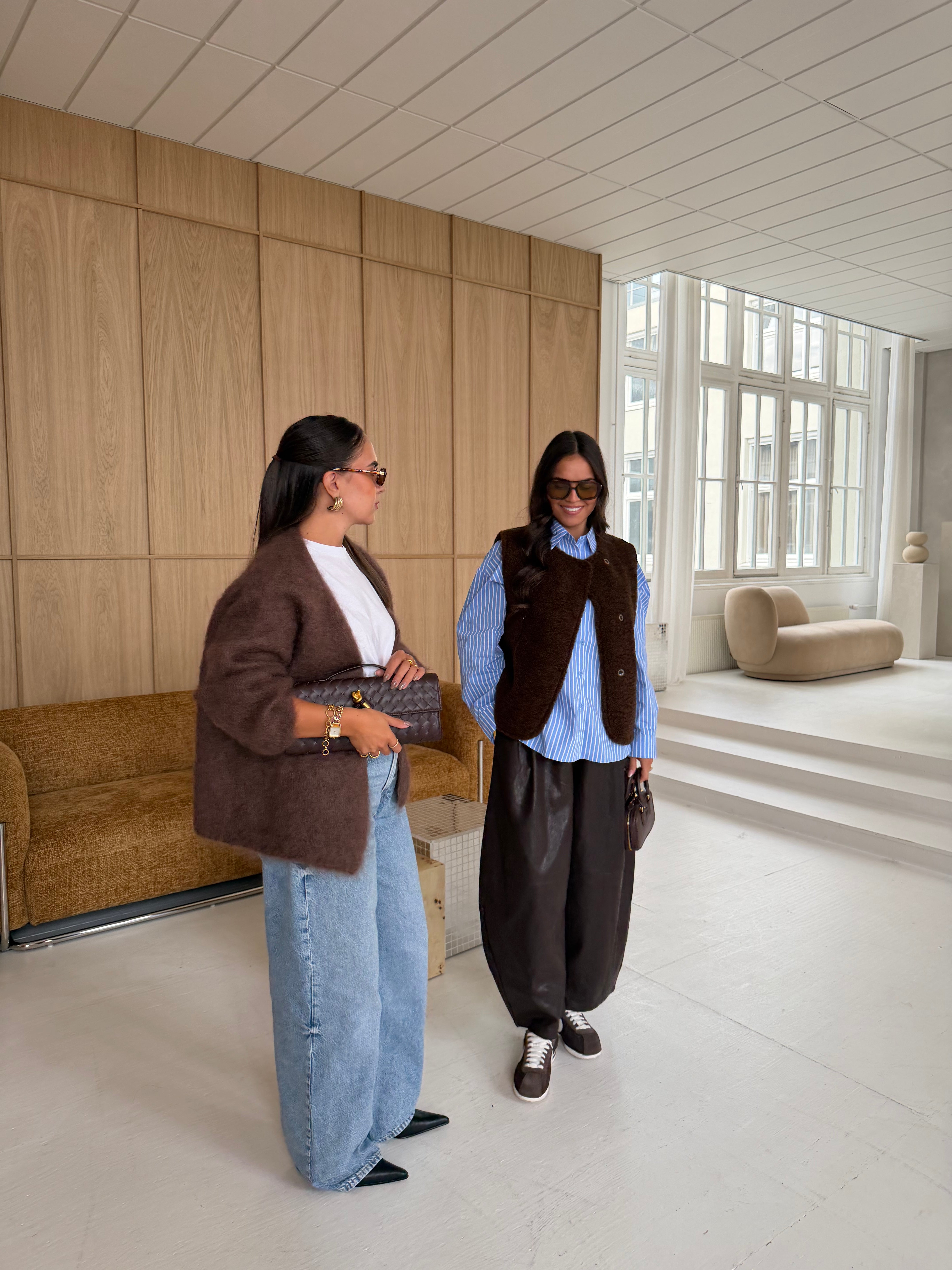 Gilet kid MOHAIR marron court  (22533)