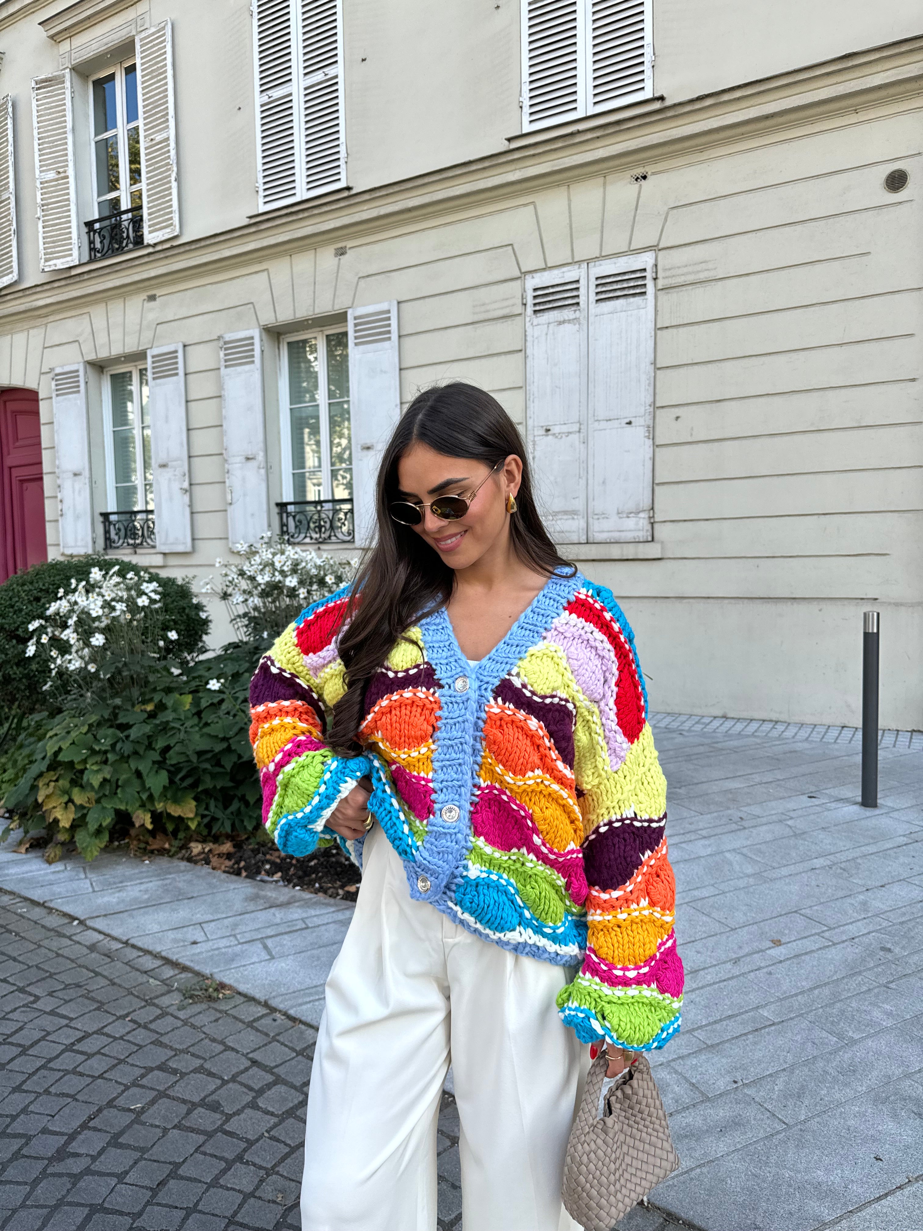 Gilet CROCHET multicolor (w24903)