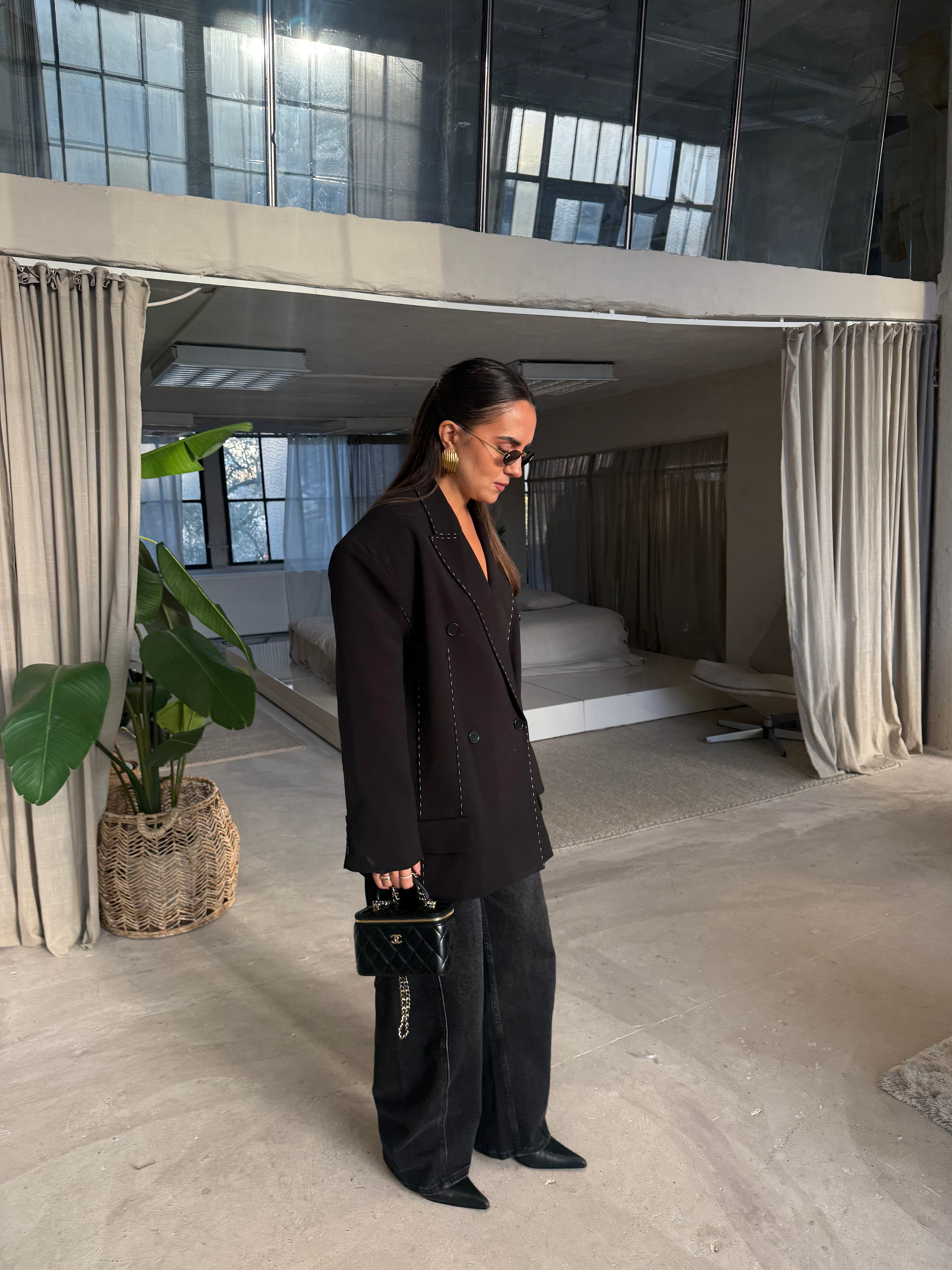 Blazer couture noir (V9903)